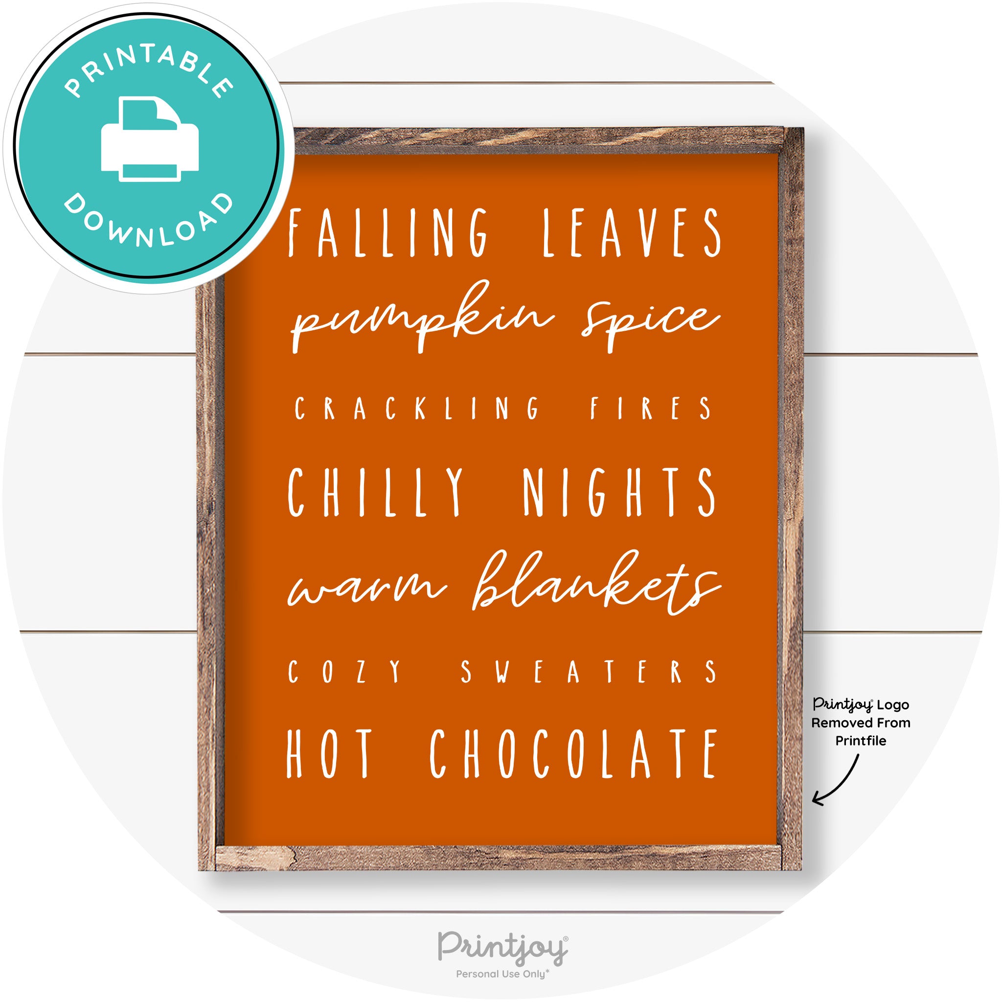 Fall Favorite Things Cute Farmhouse Autumn Wall Art Free Printable