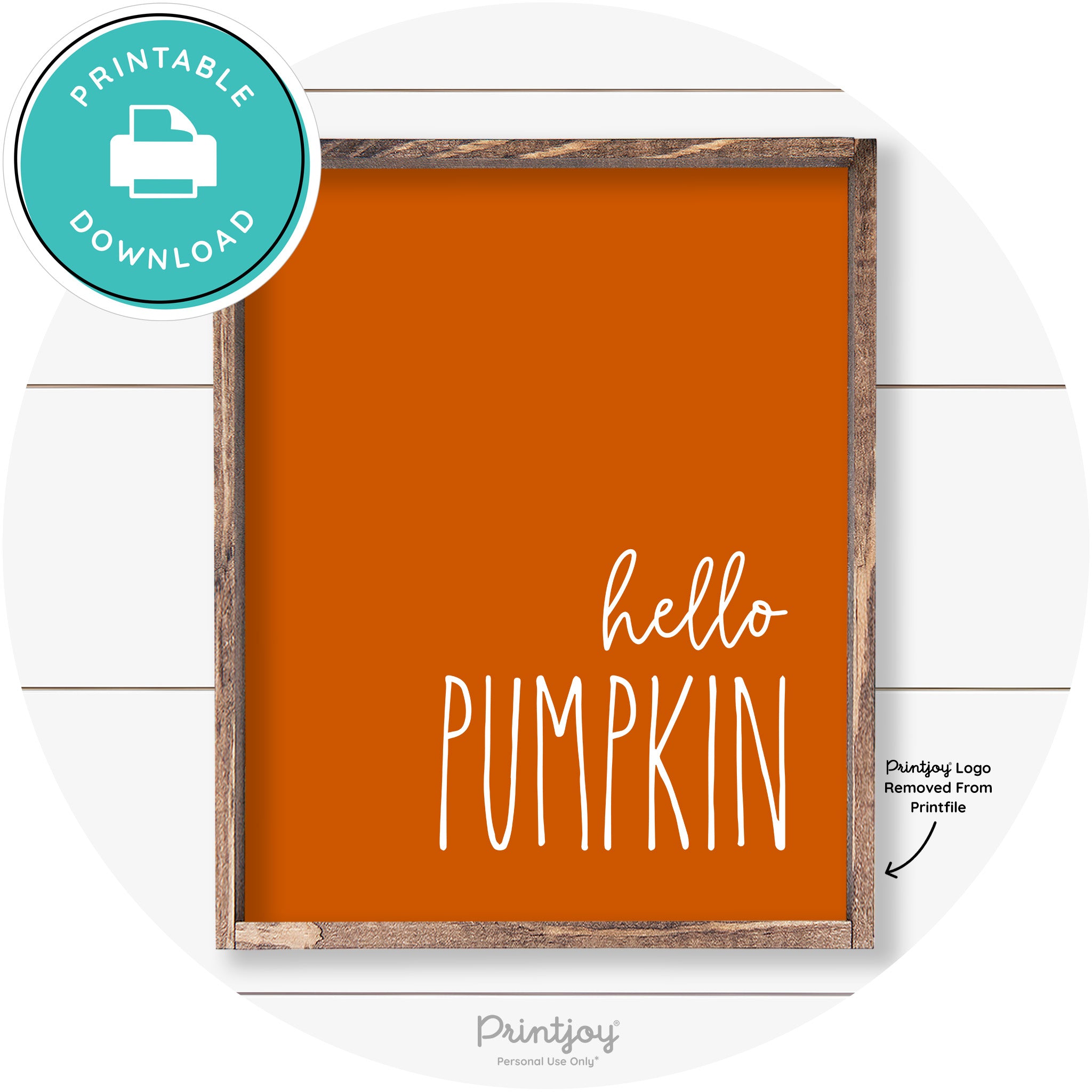 Hello Pumpkin Cute Fun Simple Farmhouse Wall Art Free Printable