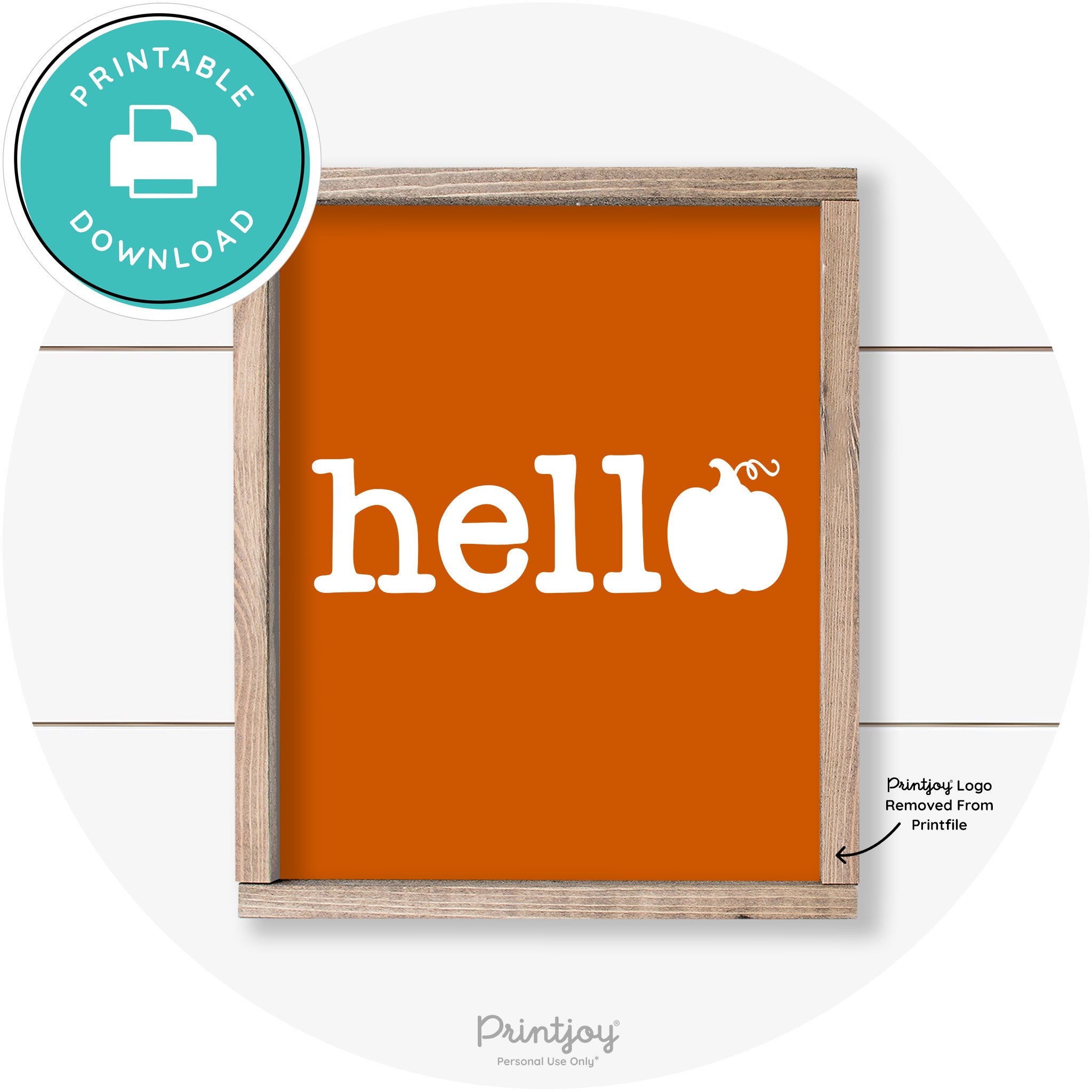 Hello Pumpkin Fall Autumn Cute Farmhouse Wall Art Free Printable