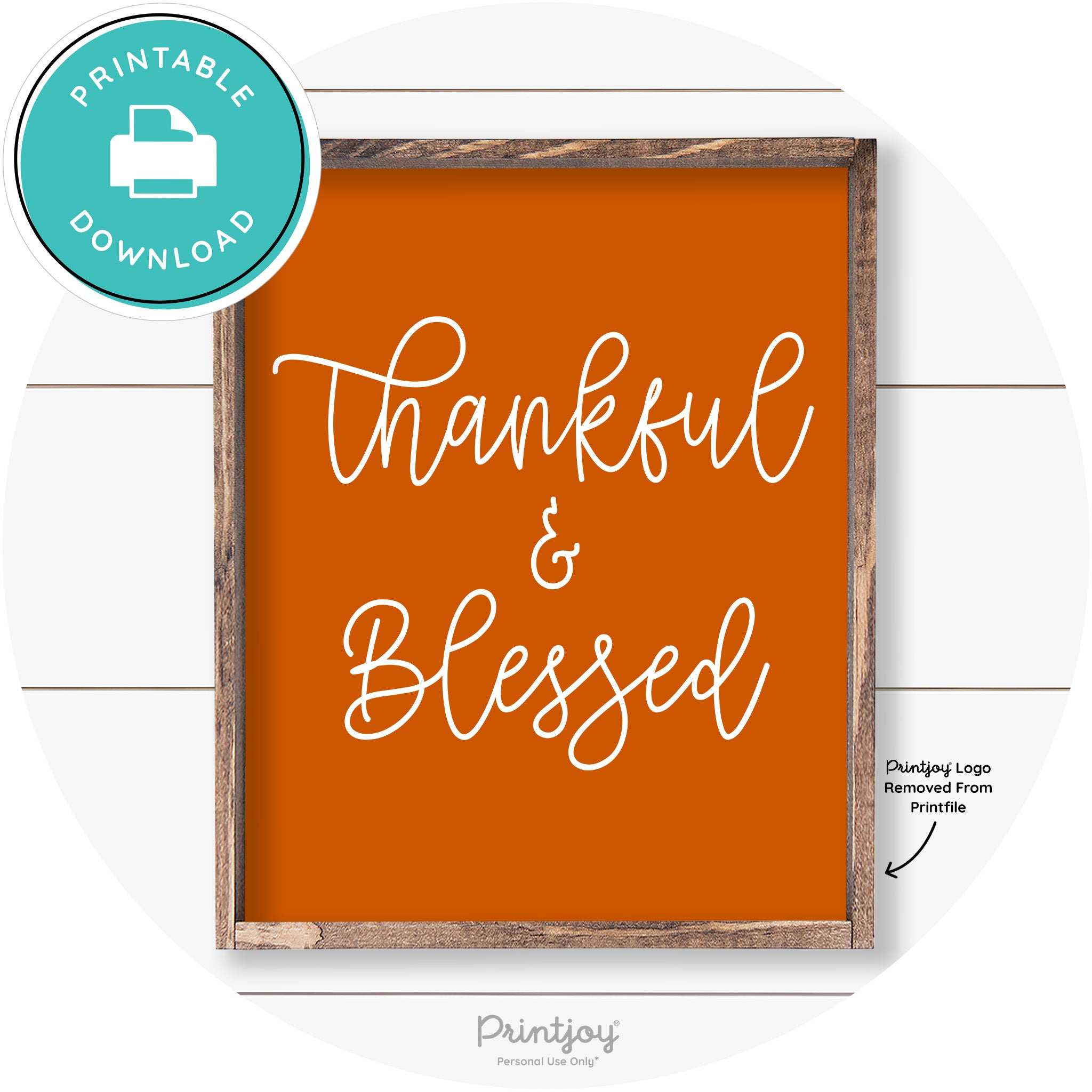 Thankful And Blessed Thanksgiving Farmhouse Wall Art Free Printable
