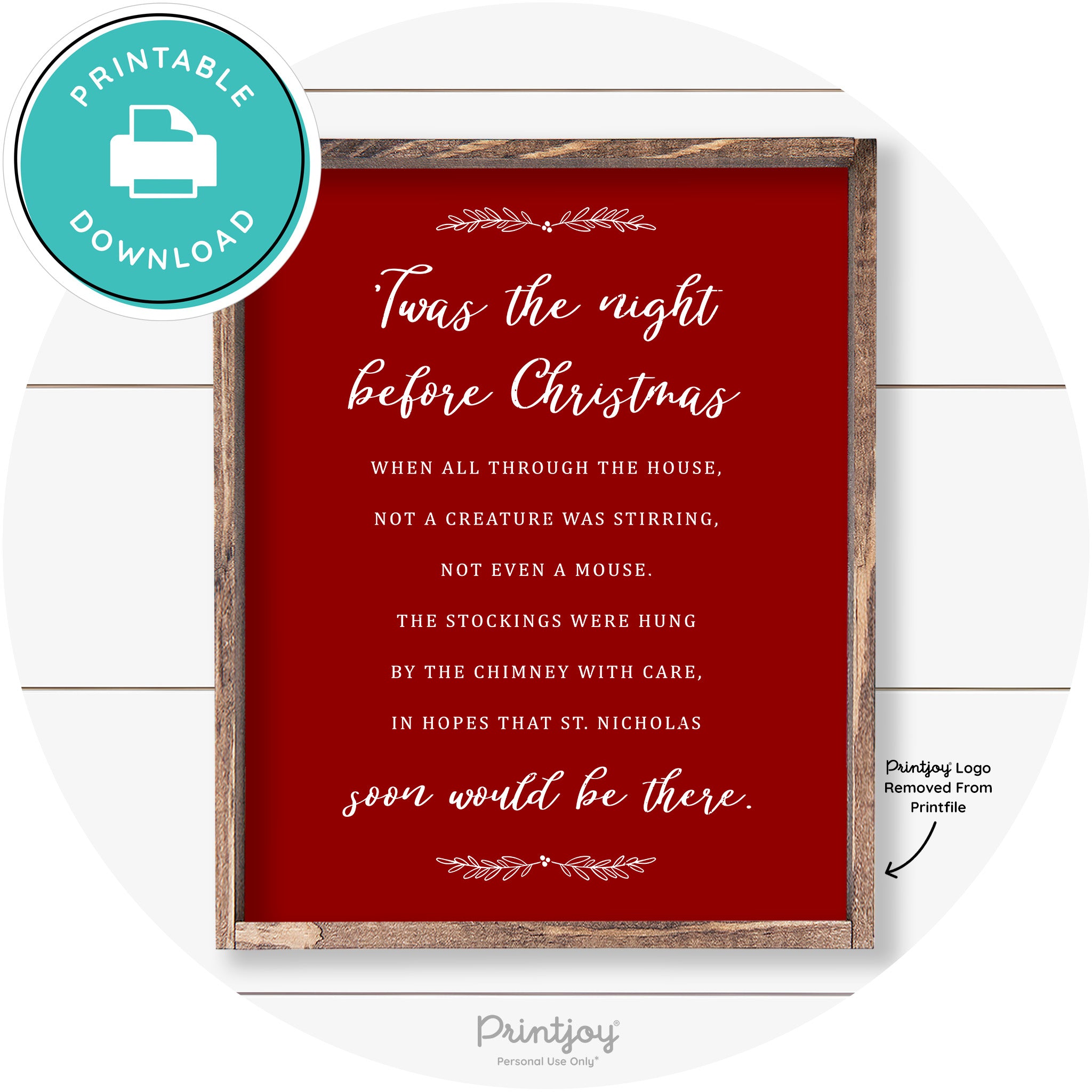'Twas The Night Before Christmas Farmhouse Wall Art Free Printable