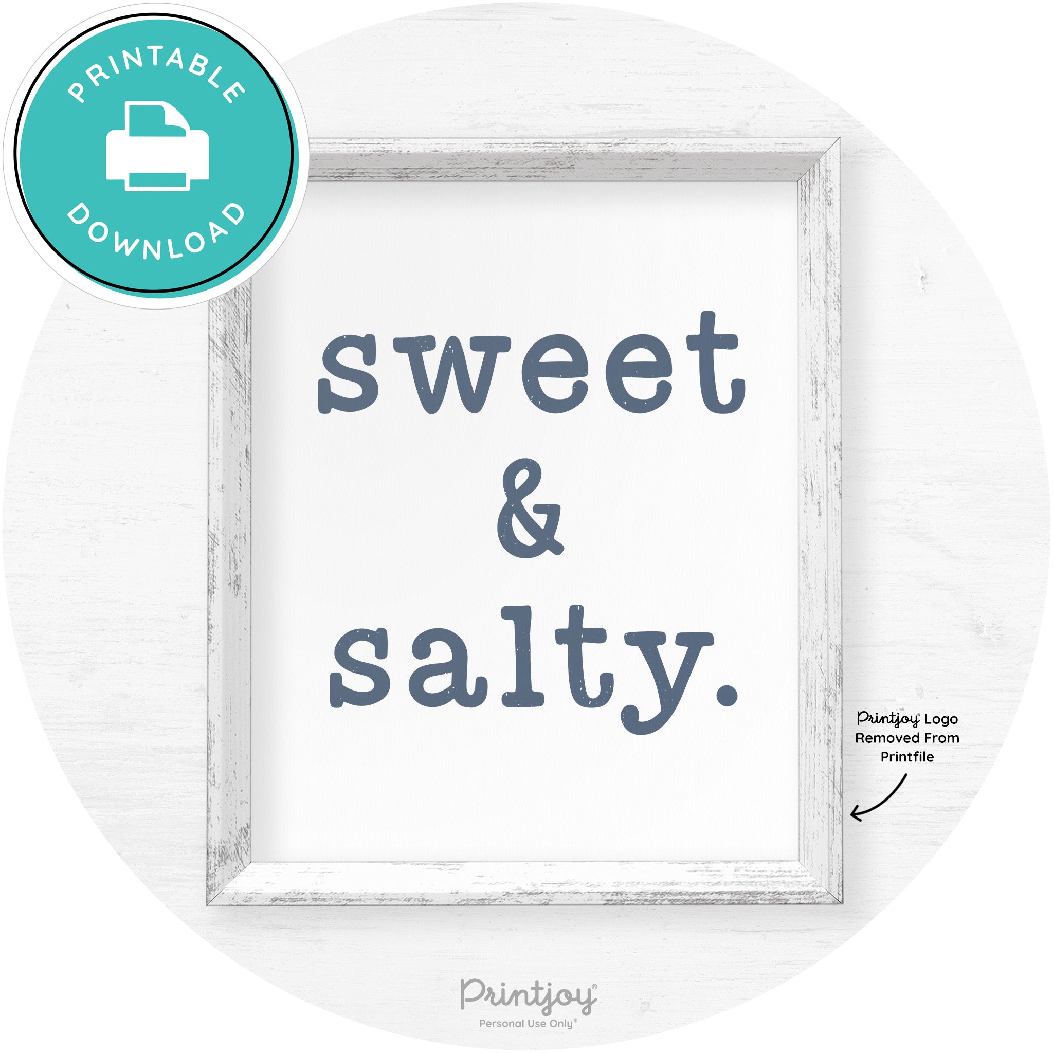 Sweet & Salty Southern Kitchen Farmhouse Wall Art Free Printable