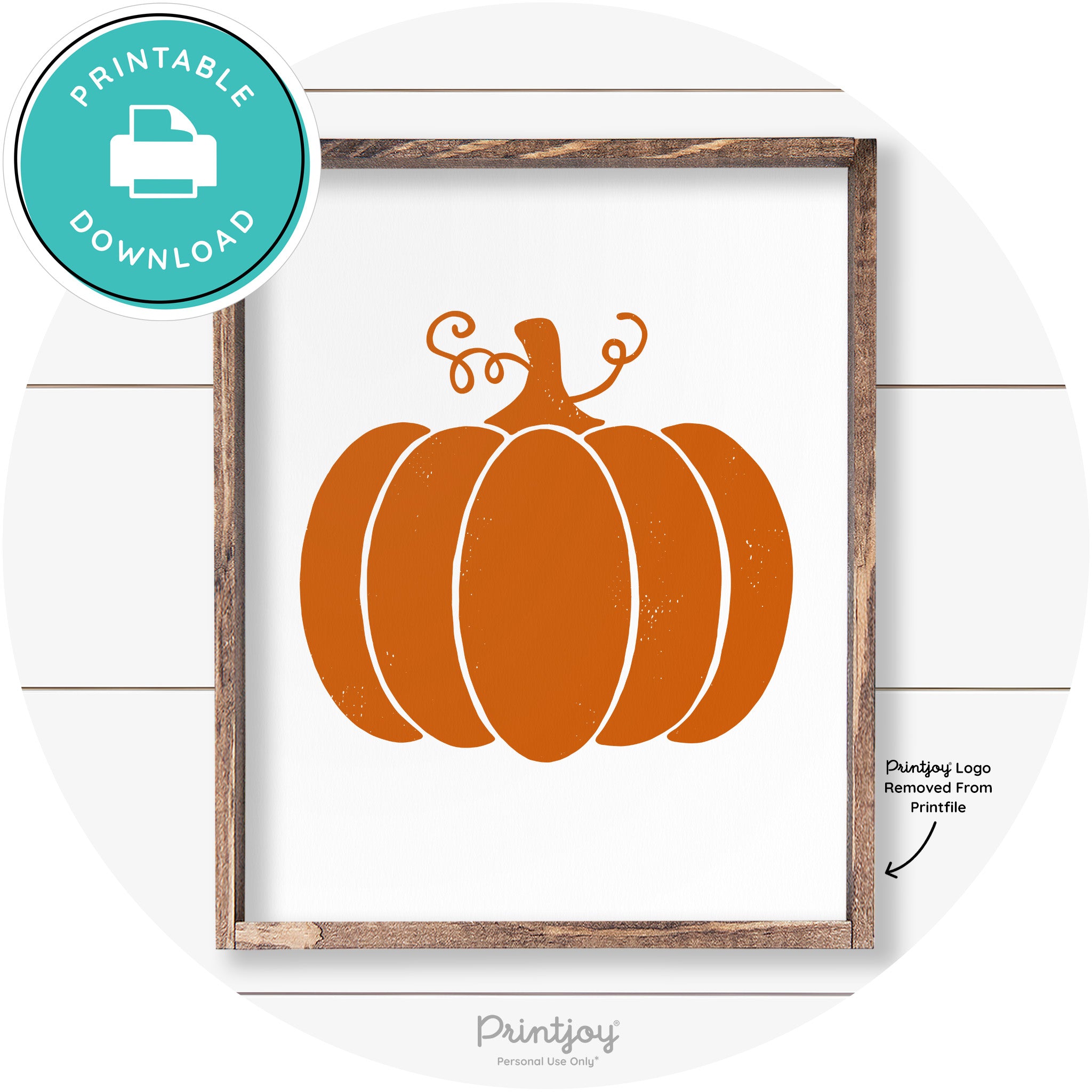Pumpkin Thanksgiving Cute Farmhouse Wall Art Decor Free Printable - Printjoy