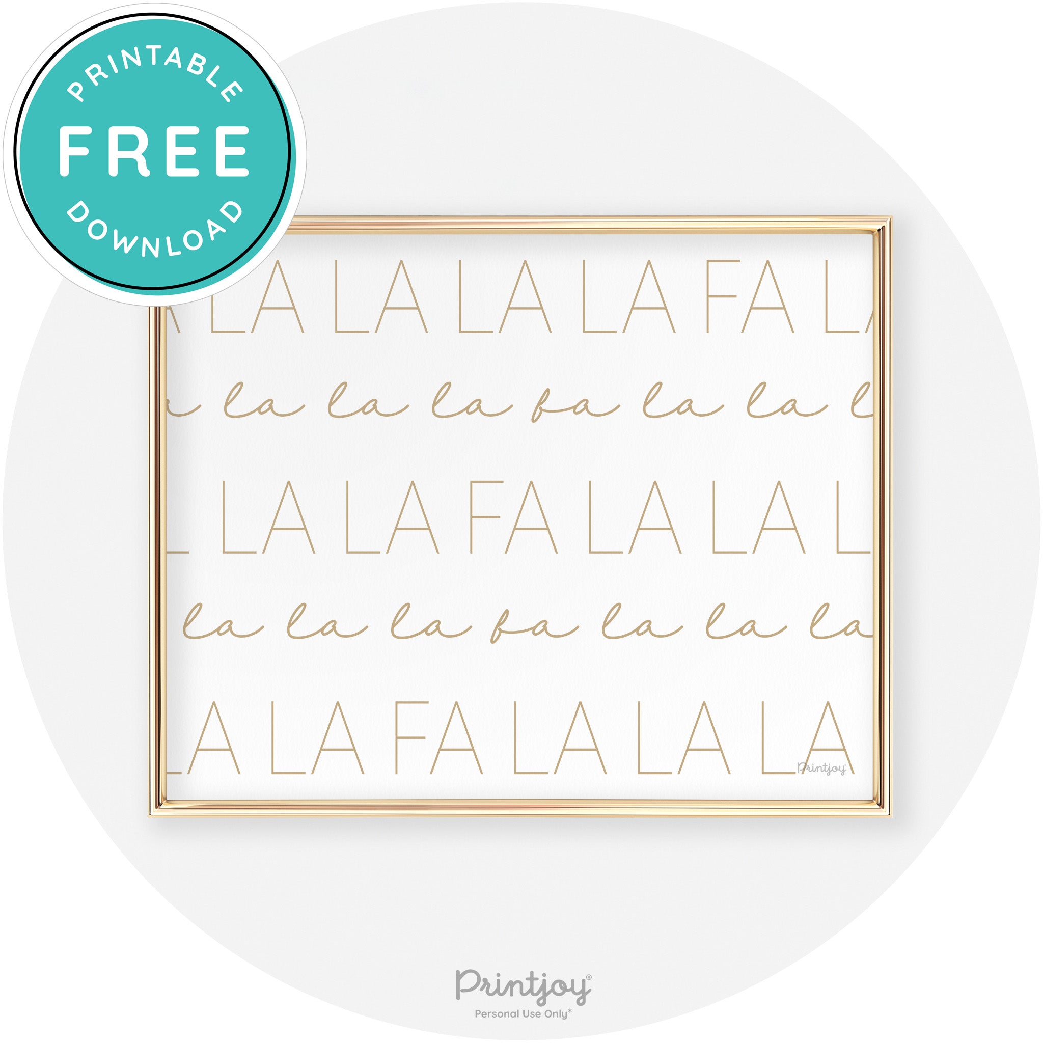 Fa La La Pattern Cute Modern Chic Wall Art Decor Free Printable