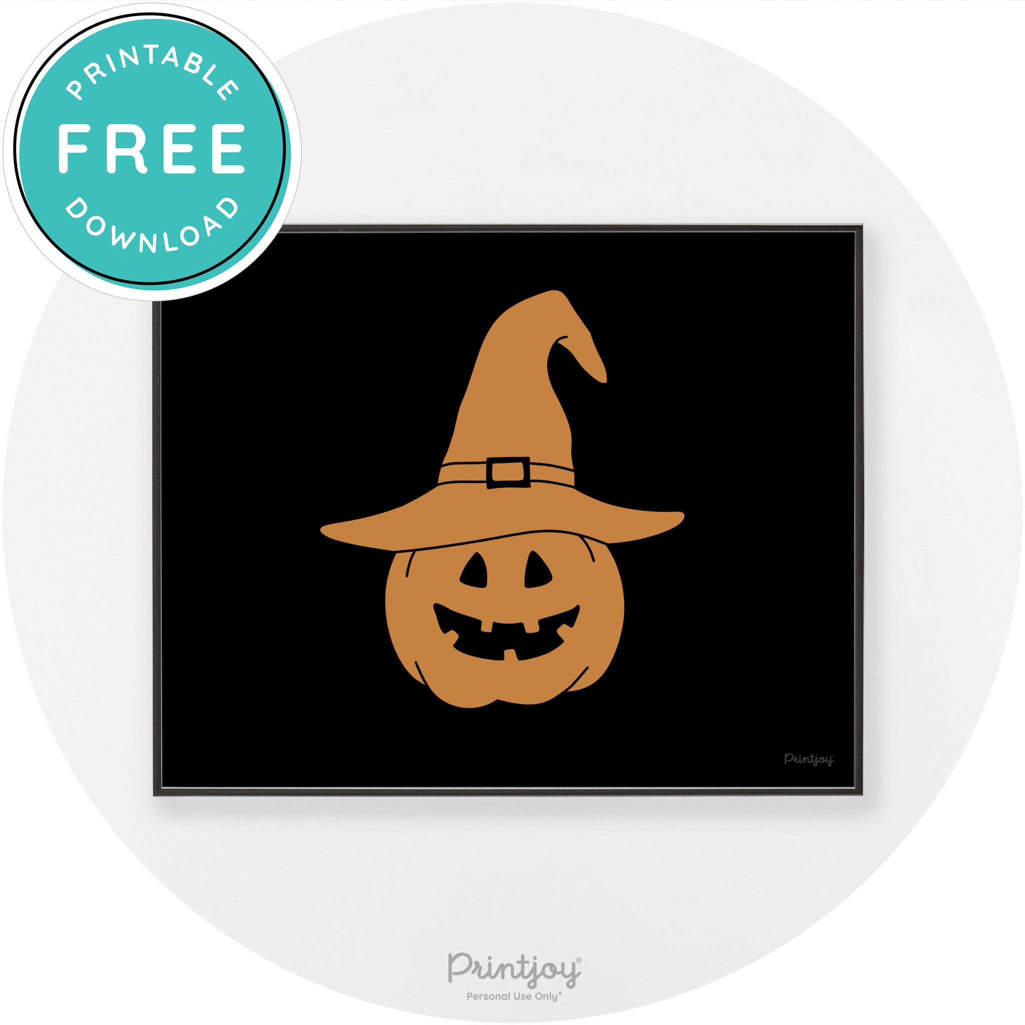 Halloween Cute Witch Jack O Lantern Chic Wall Art Printable