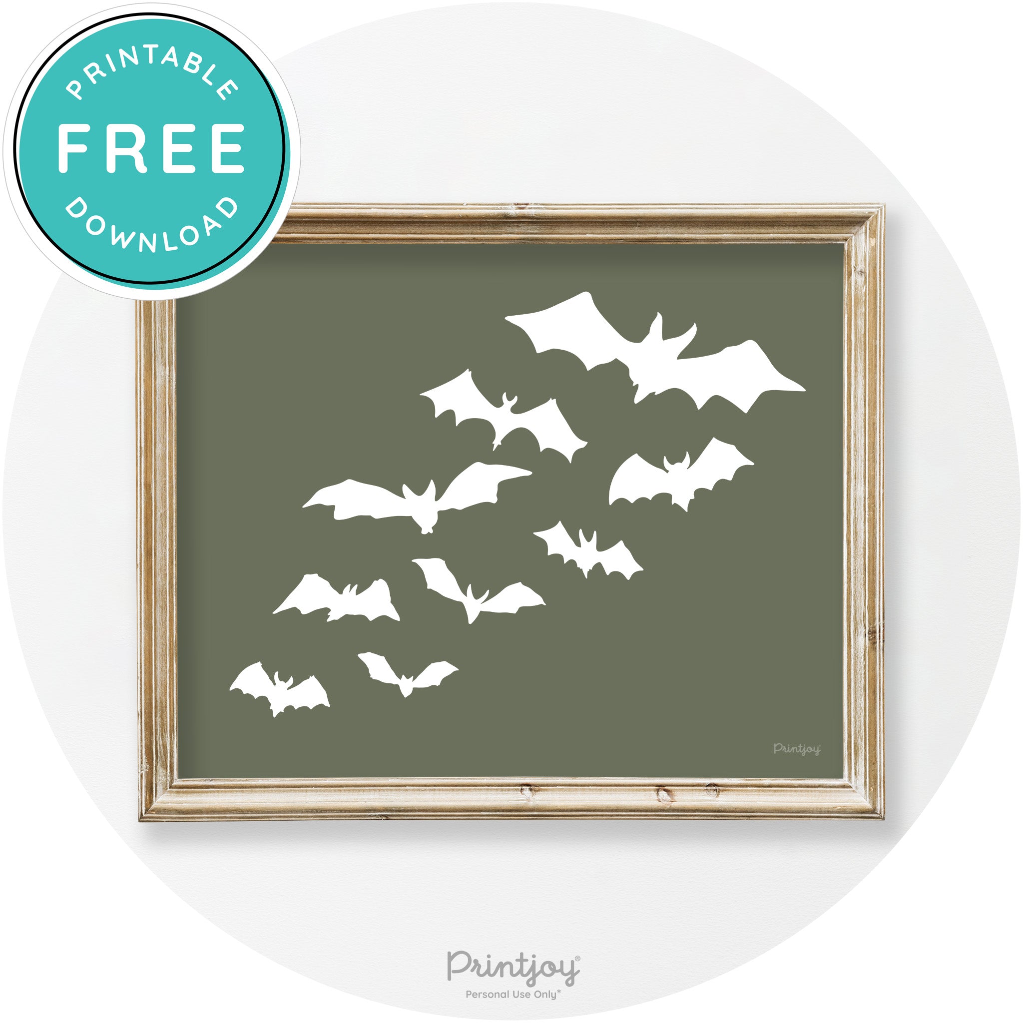 Halloween Bats Silhouette Modern Vintage Wall Art Free Printable