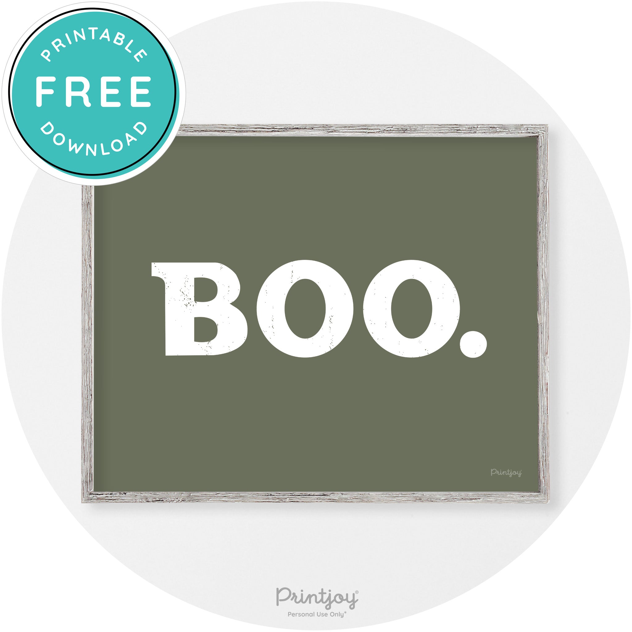 Boo Halloween Modern Vintage Wall Art Decor Free Printable