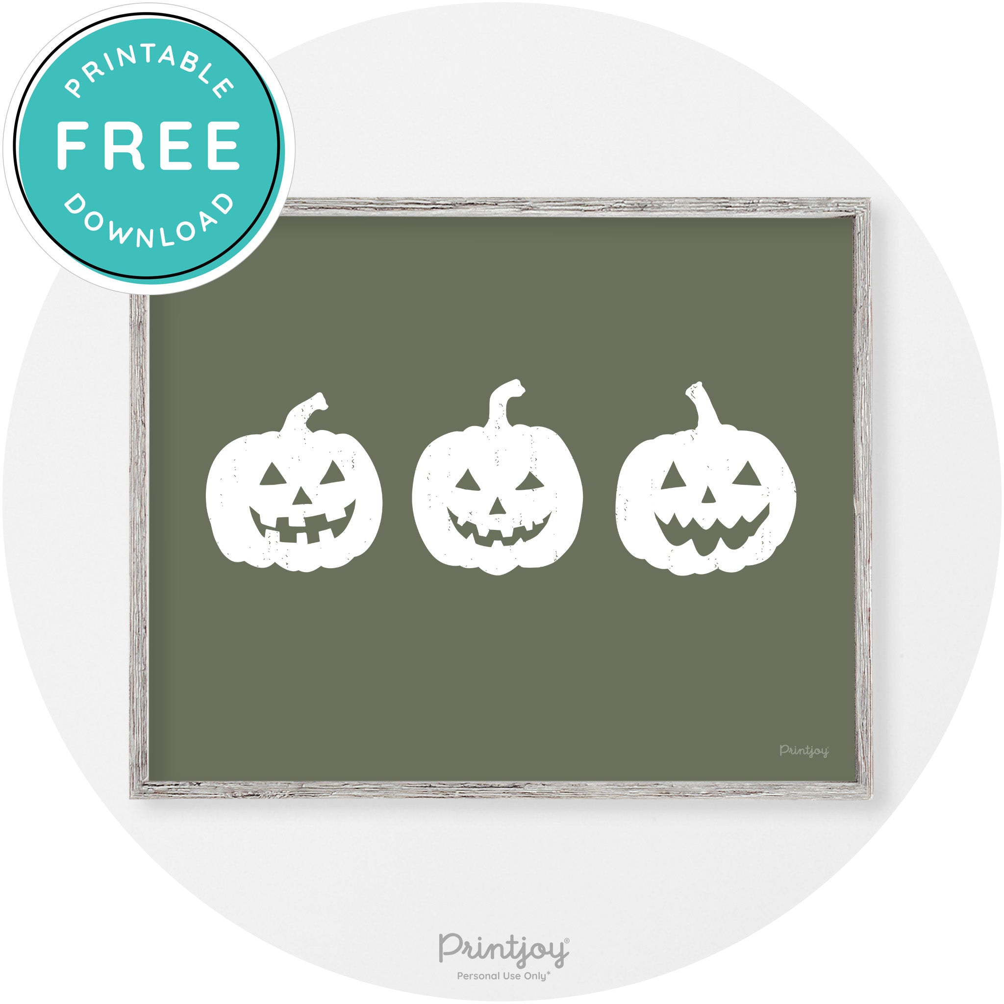 Halloween Jack O Lantern Pumpkins Vintage Wall Art Free Printable - Printjoy