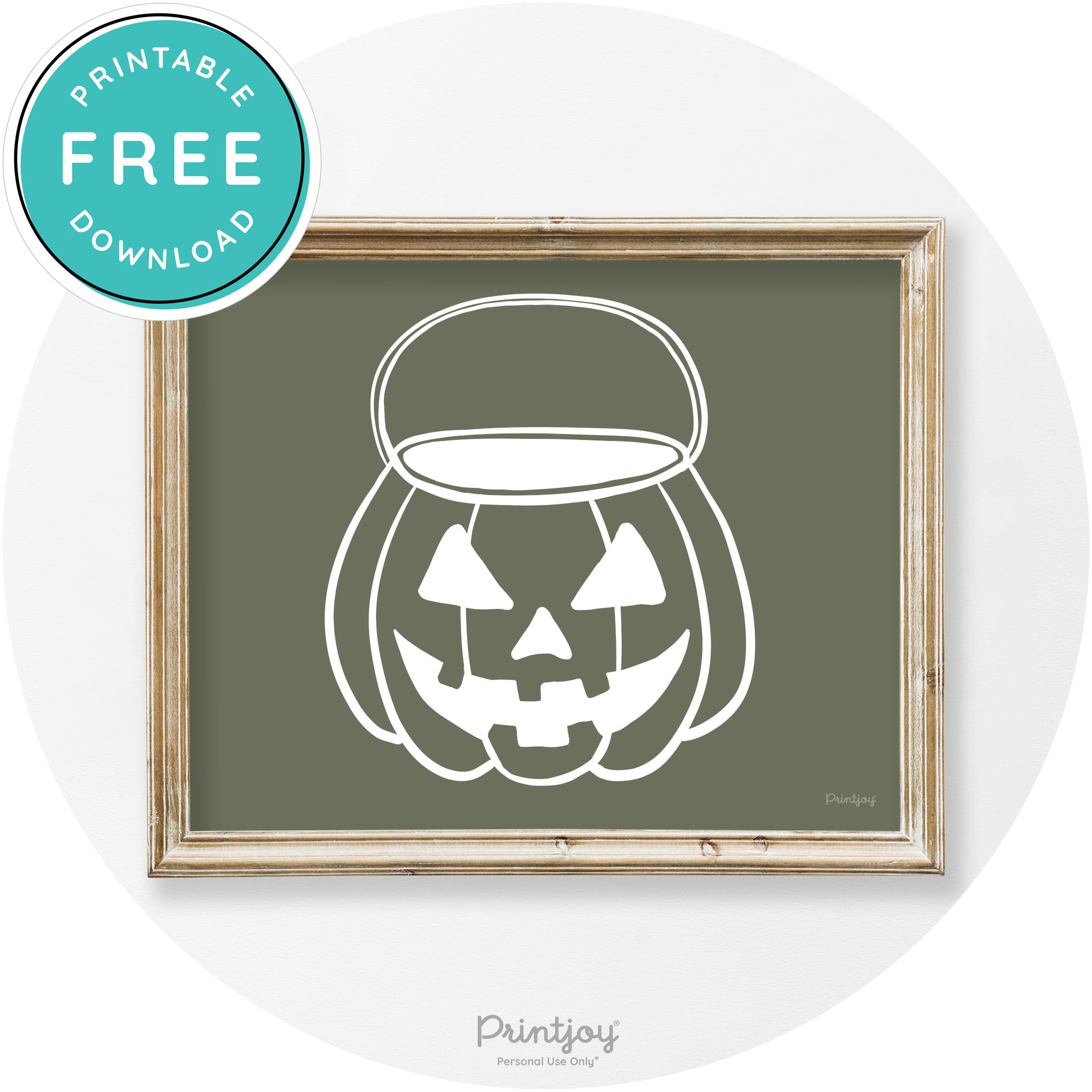 Jack O Lantern Treat Bucket Vintage Halloween Wall Art Free Printable