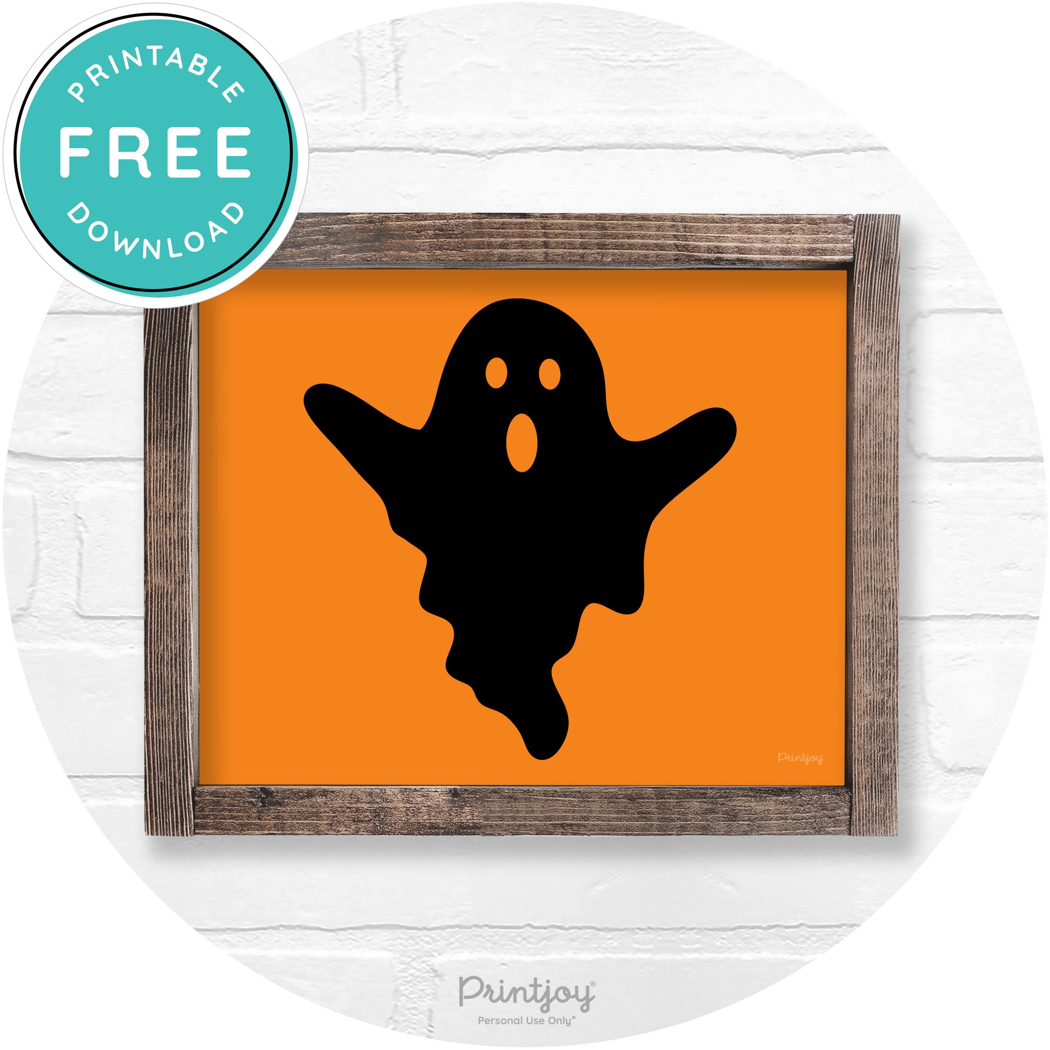 Halloween Cute Ghost Rustic Farmhouse Wall Art Free Printable