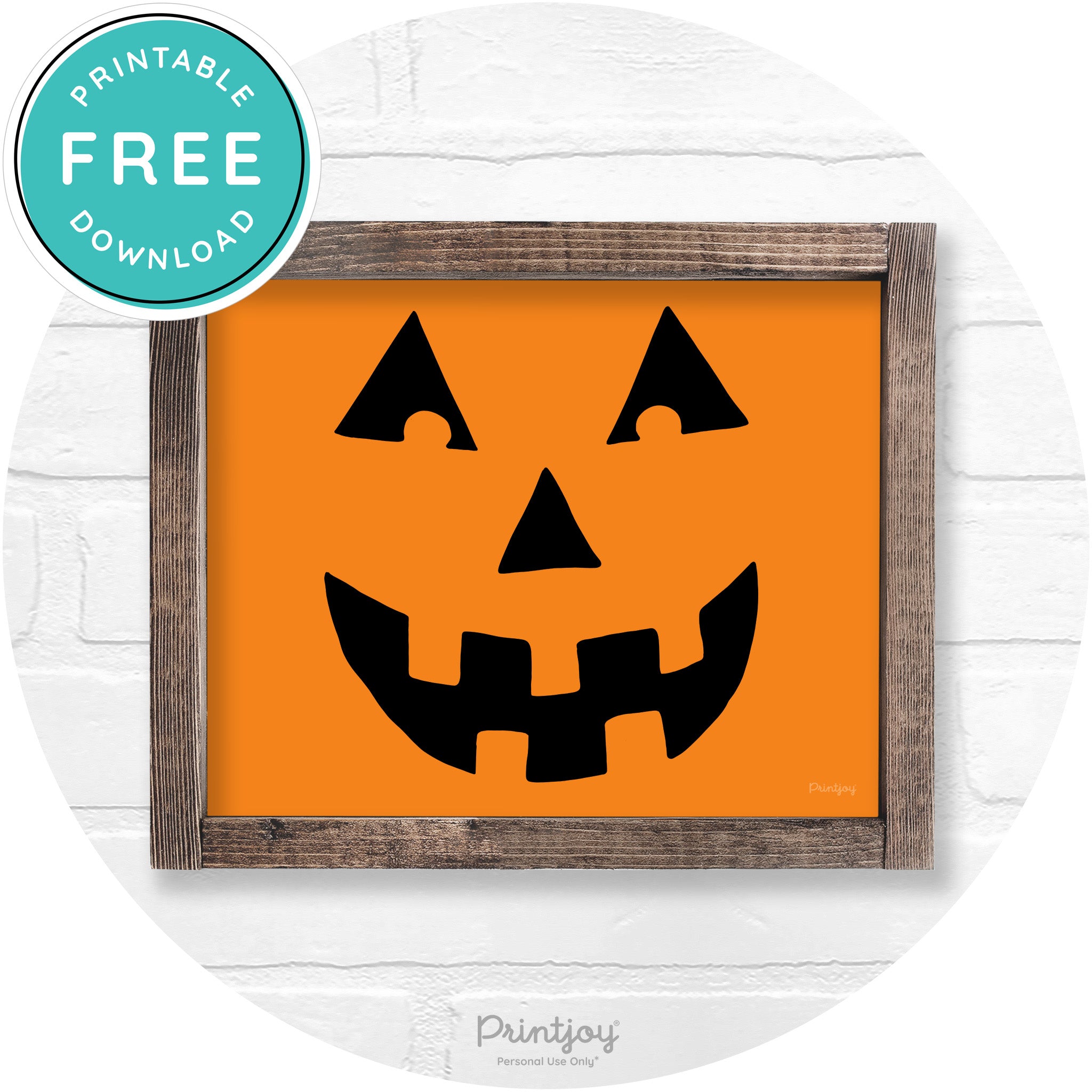 Jack O Lantern Halloween Rustic Farmhouse Wall Art Printable