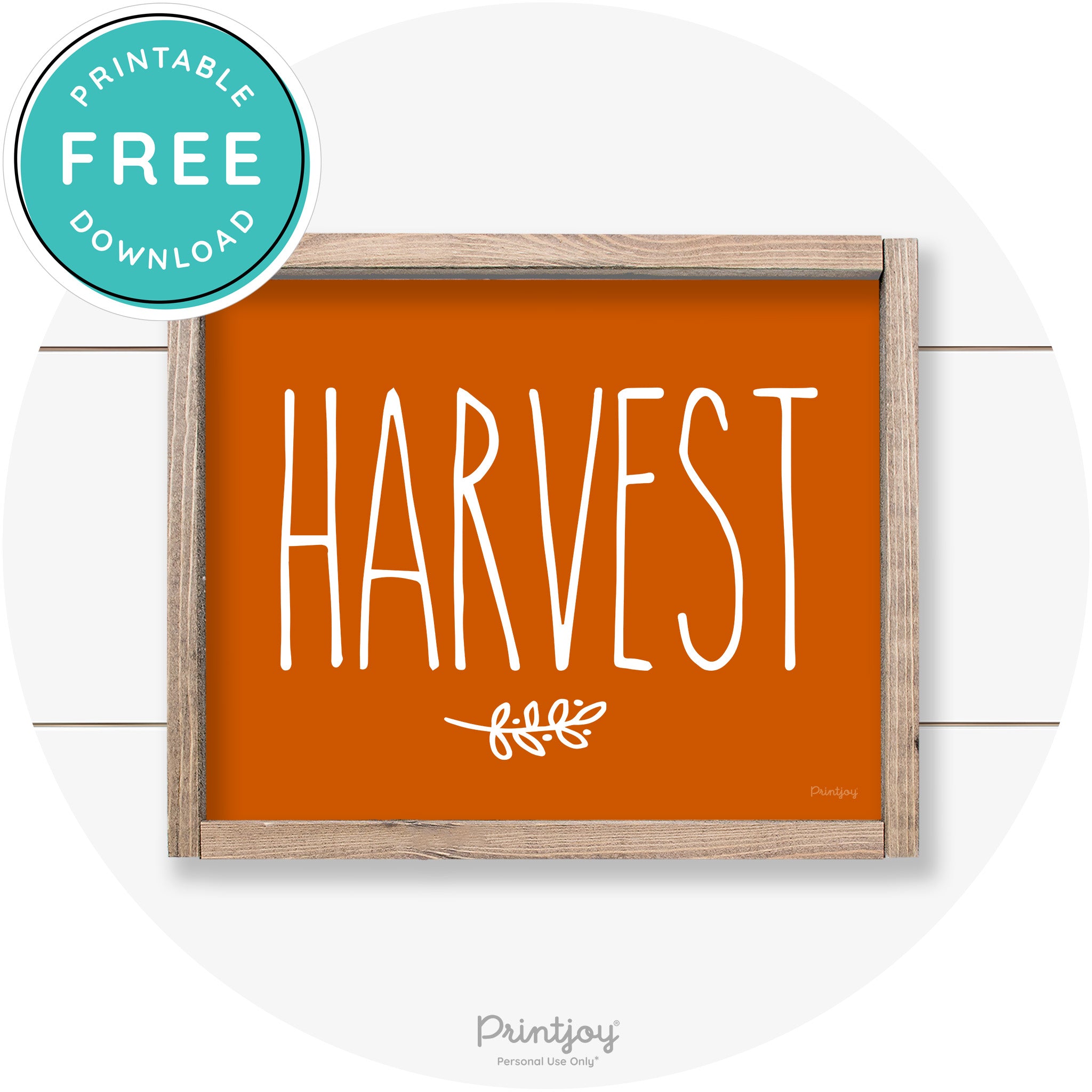Fall Harvest Tall Letting Cute Farmhouse Wall Art Printable