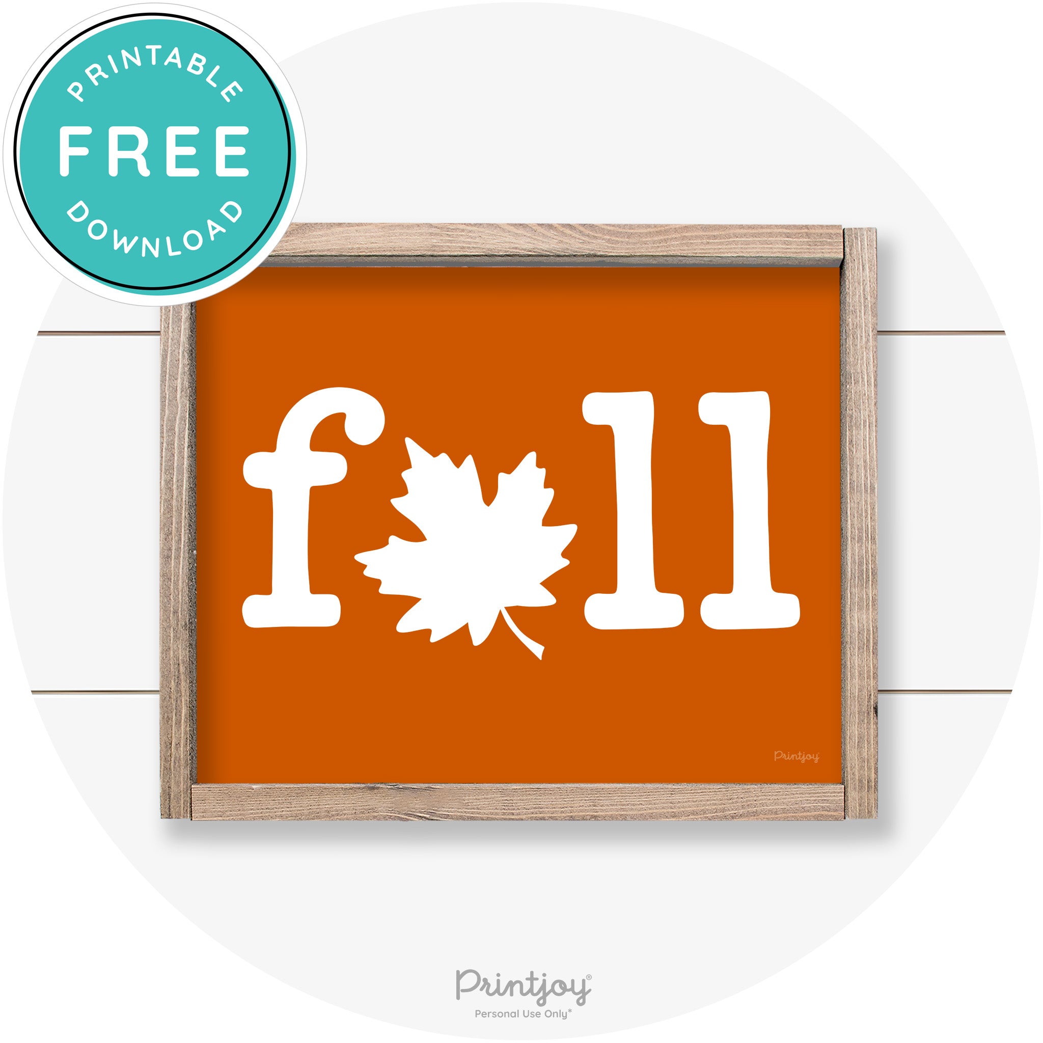 Fall Maple Leaf Cute Modern Farmhouse Wall Art Free Printable