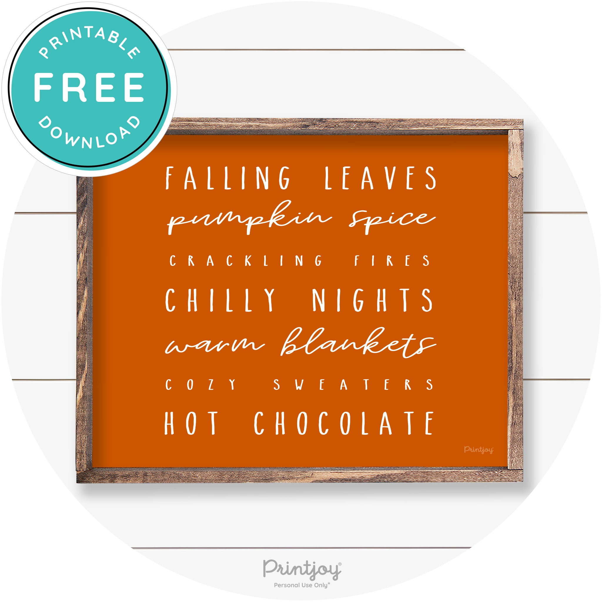 Fall Favorite Things Cute Farmhouse Autumn Wall Art Free Printable