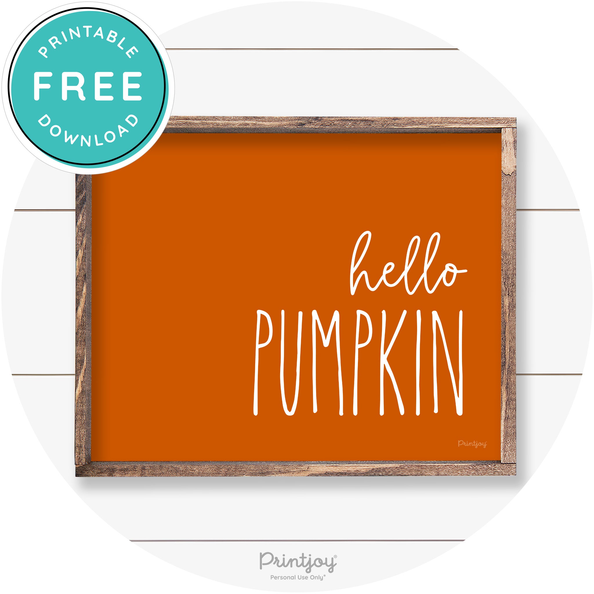 Hello Pumpkin Cute Fun Simple Farmhouse Wall Art Free Printable