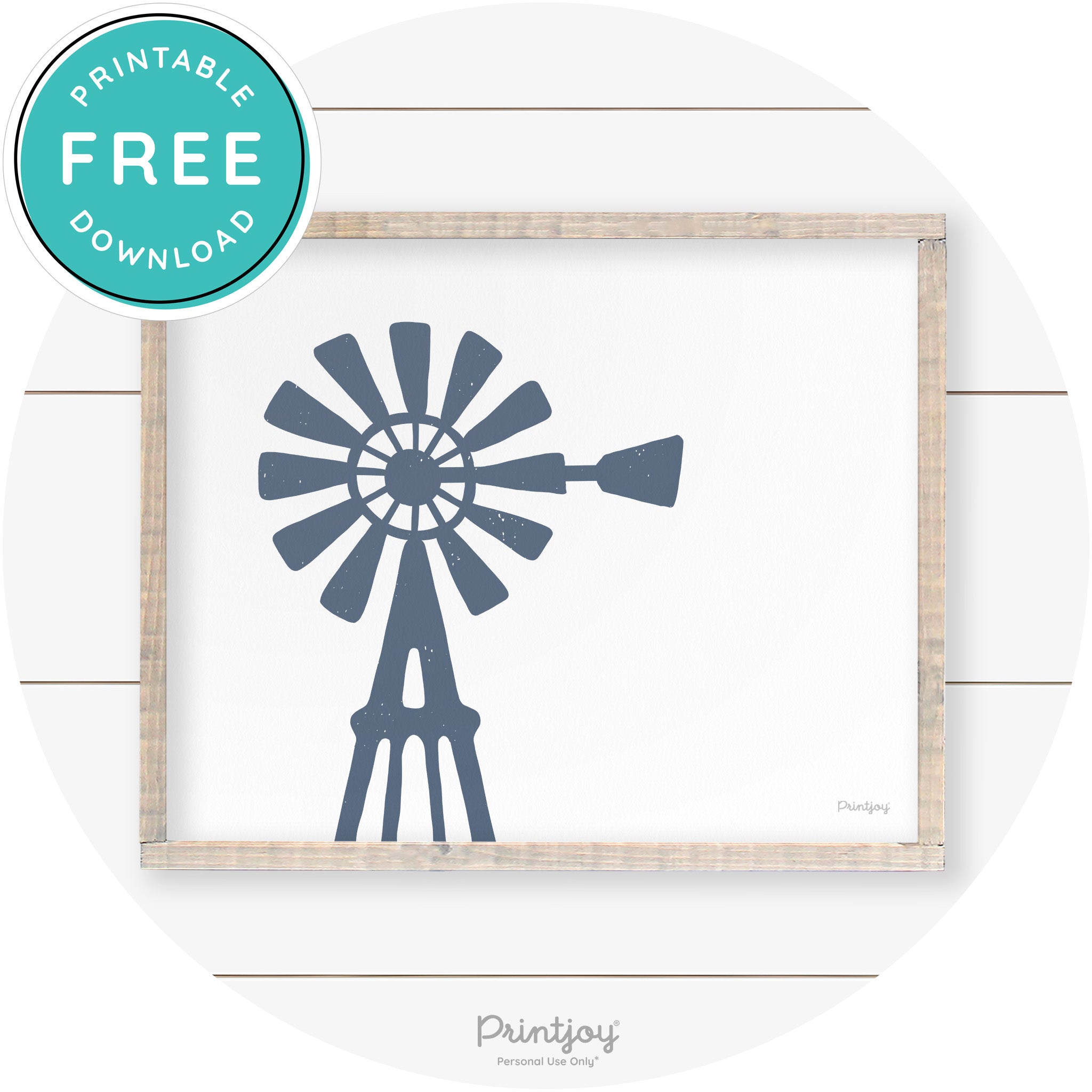 Windmill Rustic Farmhouse Living Room Wall Art Decor Free Printable