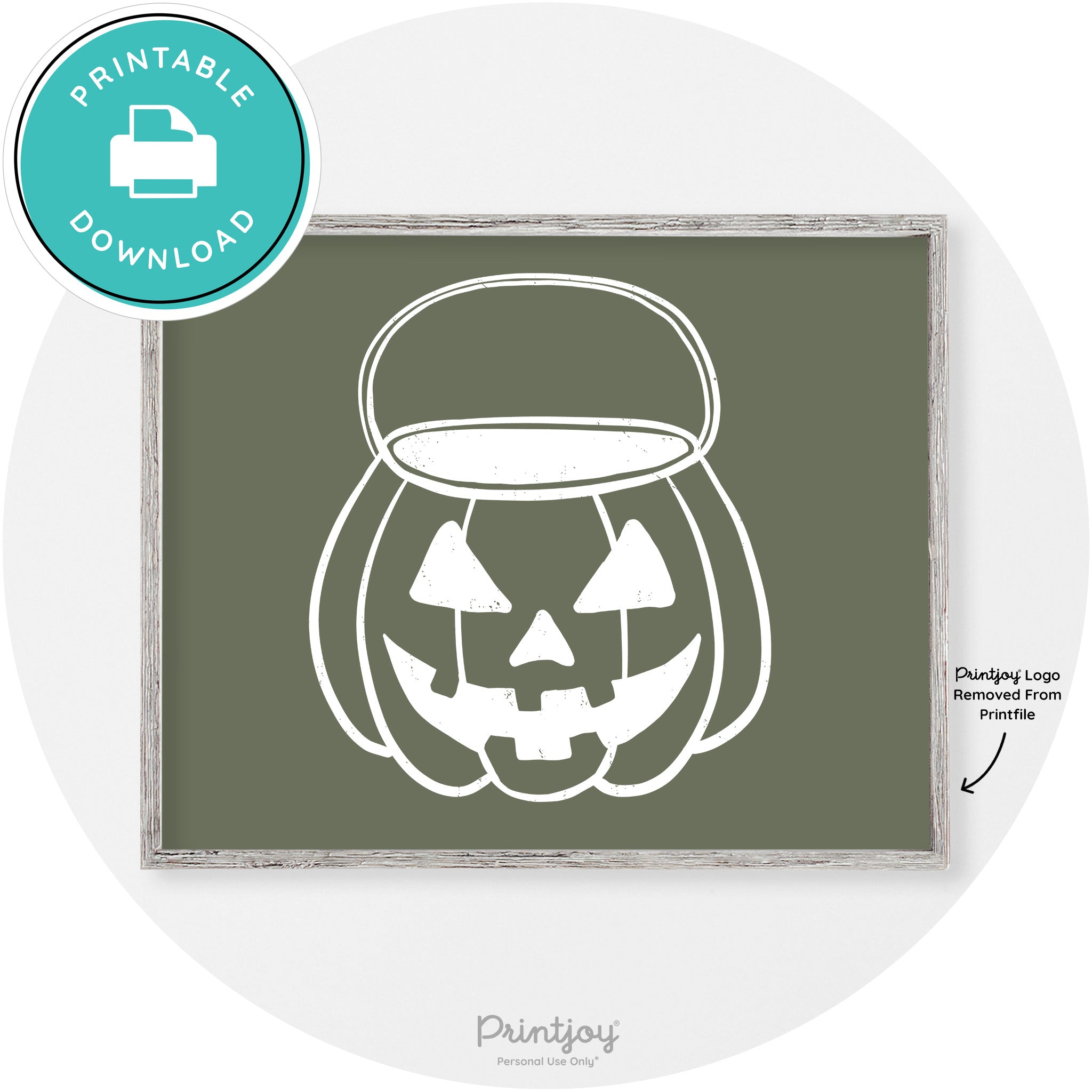 Jack O Lantern Treat Bucket Vintage Halloween Wall Art Free Printable - Printjoy