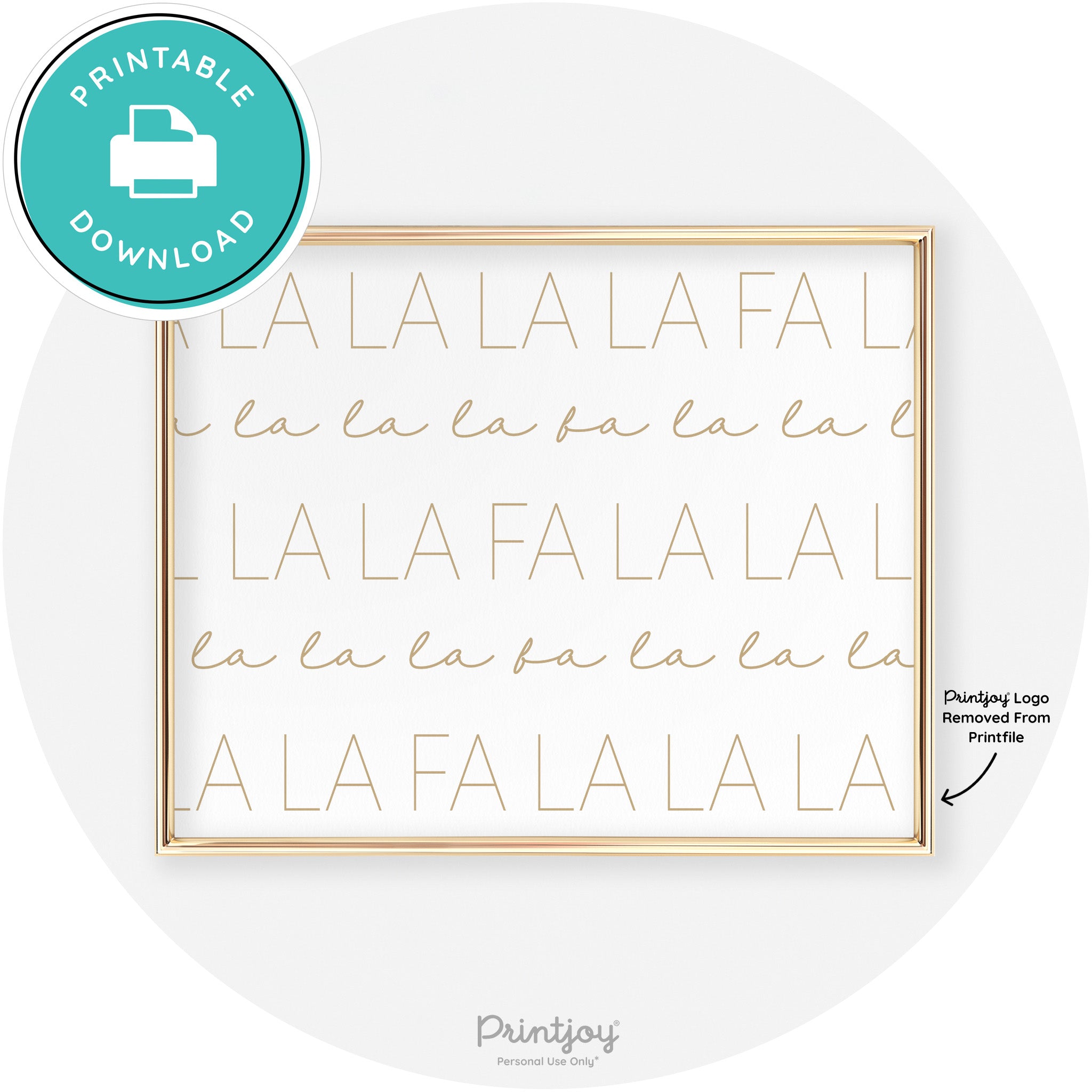 Fa La La Pattern Cute Modern Chic Wall Art Decor Free Printable