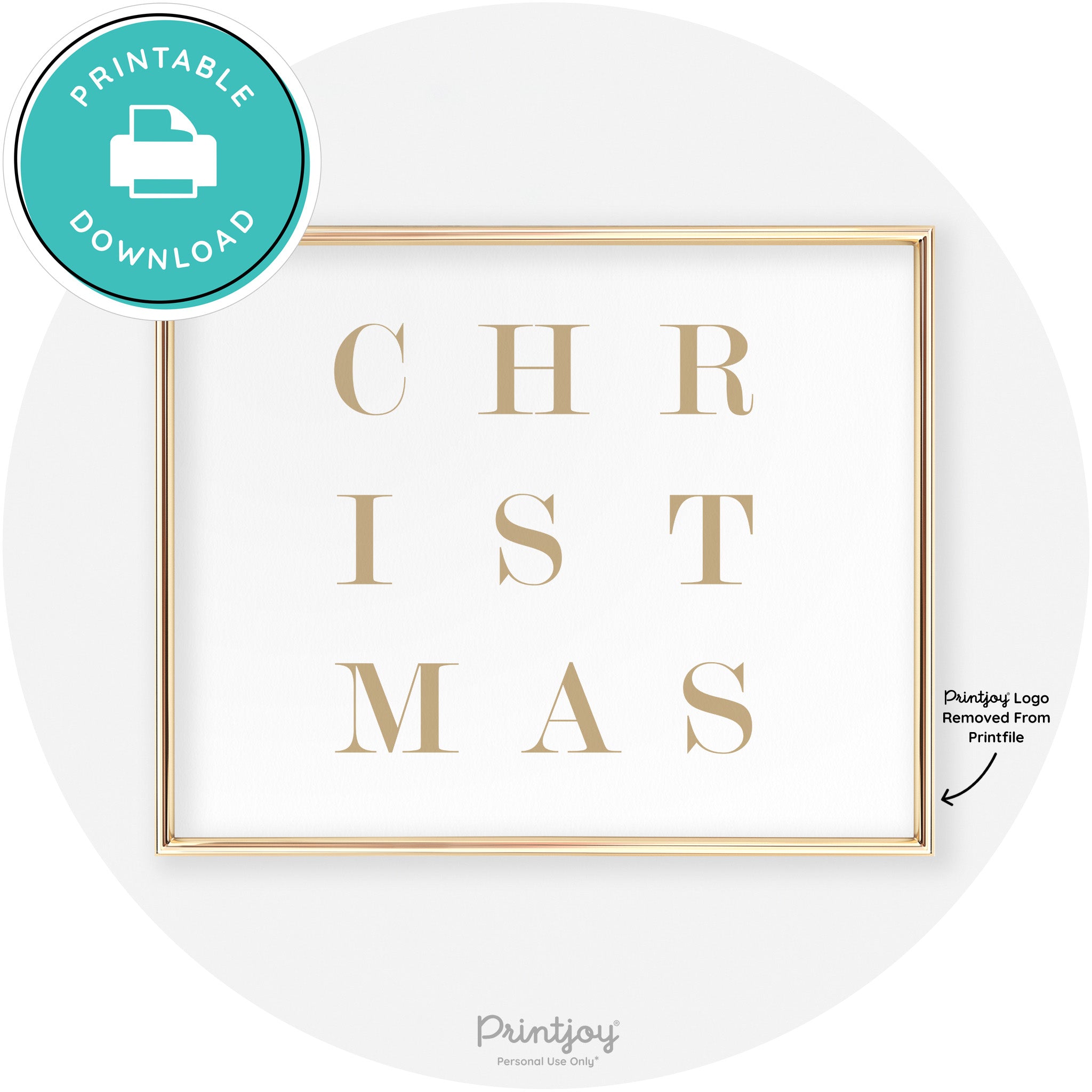 Christmas Typography Cute Modern Chic Decor Wall Art Free Printable