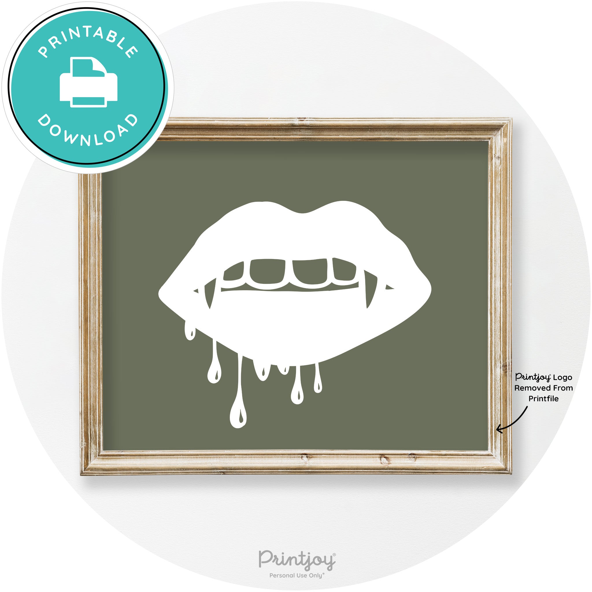 Dracula Fangs Teeth Modern Vintage Halloween Wall Art Free Printable