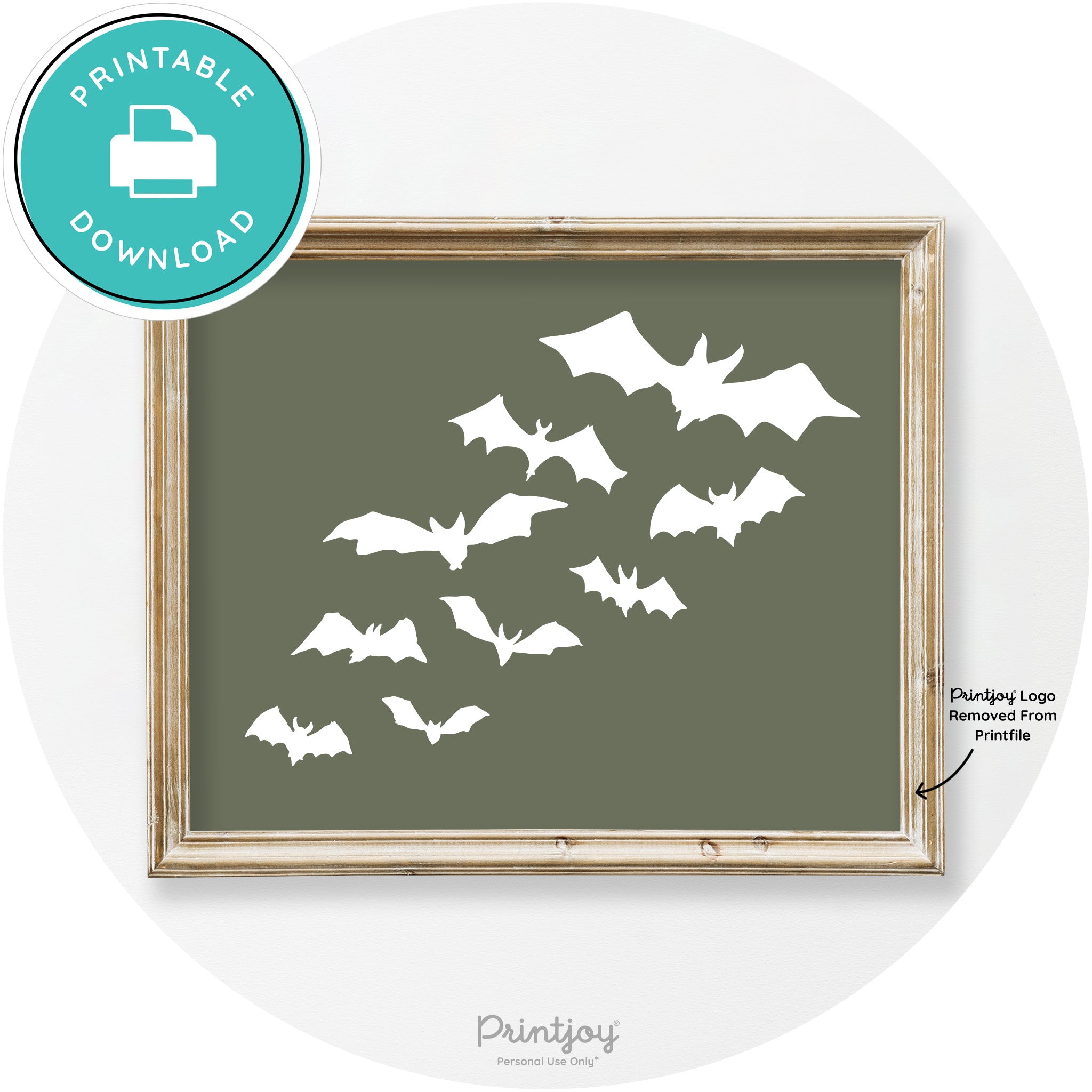 Halloween Bats Silhouette Modern Vintage Wall Art Free Printable