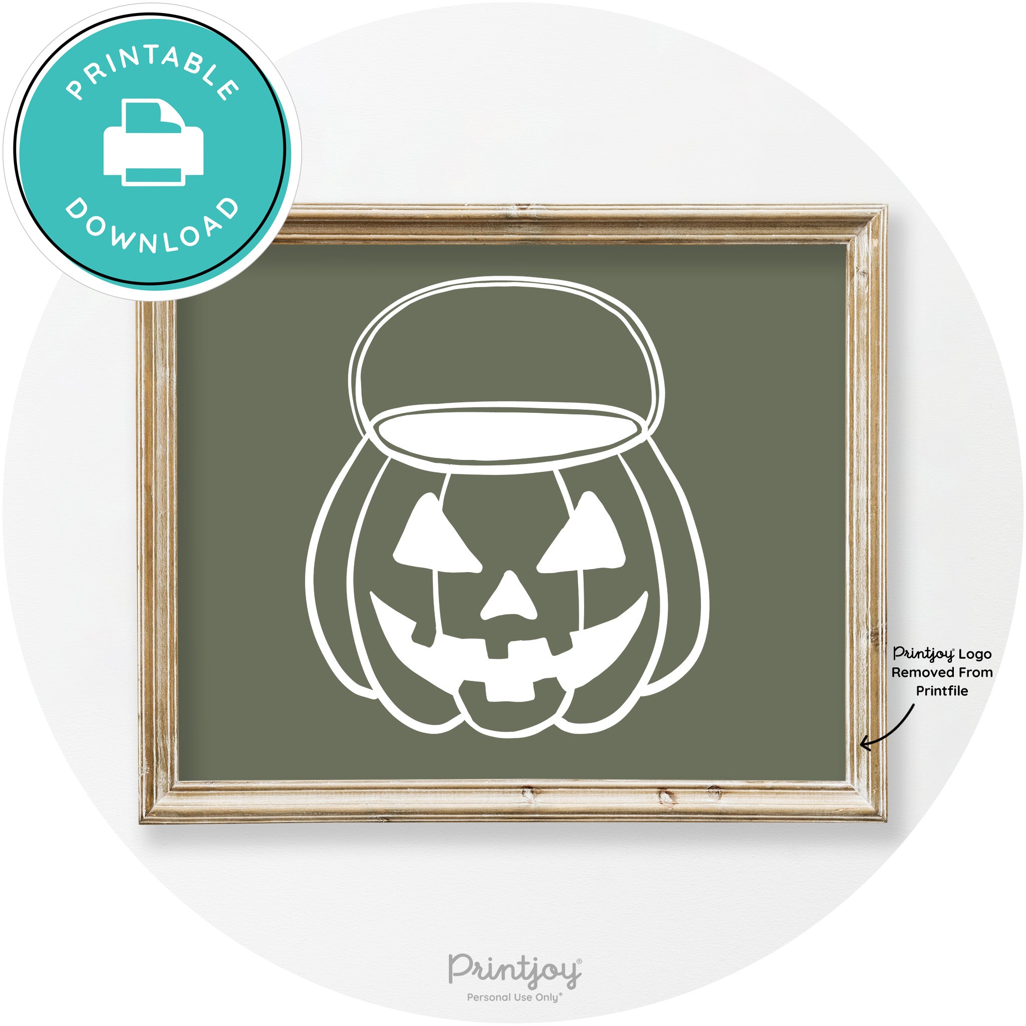 Jack O Lantern Treat Bucket Vintage Halloween Wall Art Free Printable