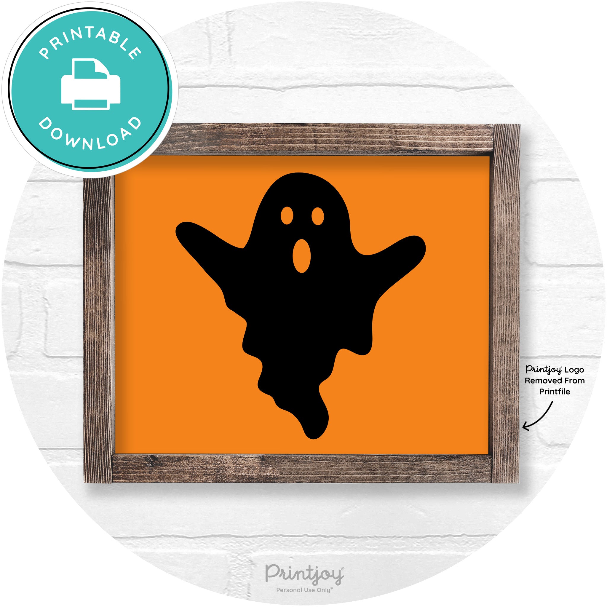 Halloween Cute Ghost Rustic Farmhouse Wall Art Free Printable