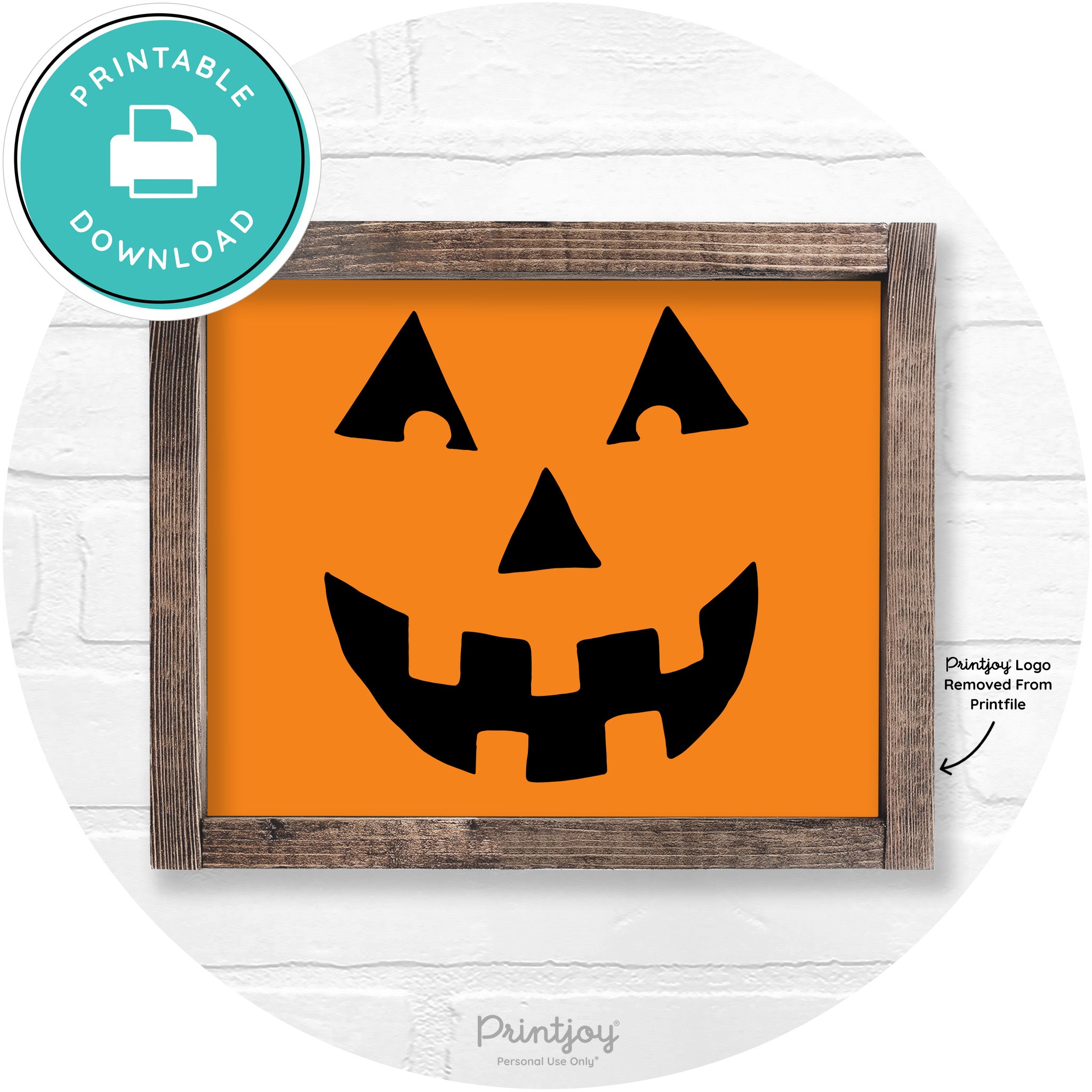 Jack O Lantern Halloween Rustic Farmhouse Wall Art Printable