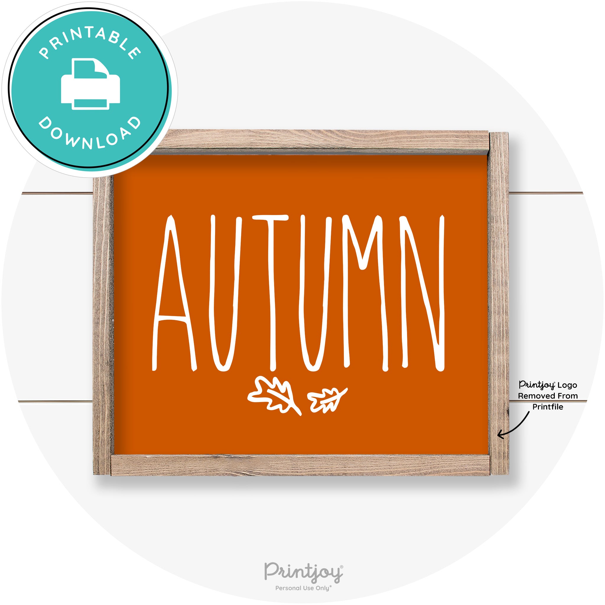 Autumn Leaves Cute Farmhouse Wall Art Decor Free Printable