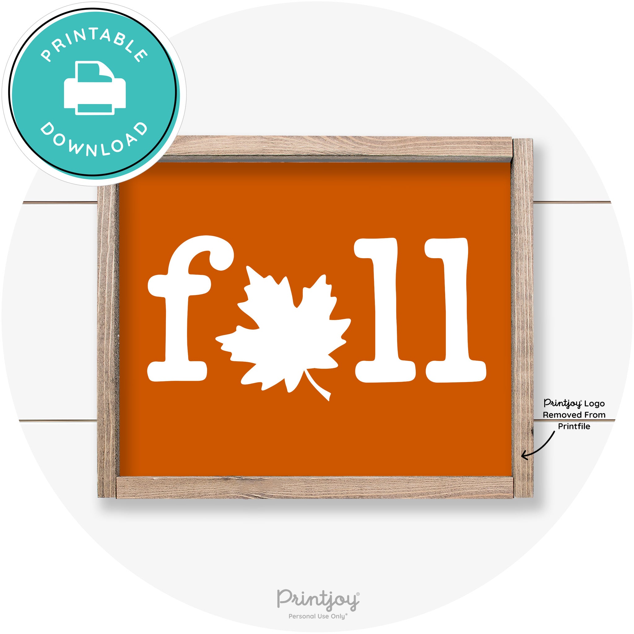 Fall Maple Leaf Cute Modern Farmhouse Wall Art Free Printable