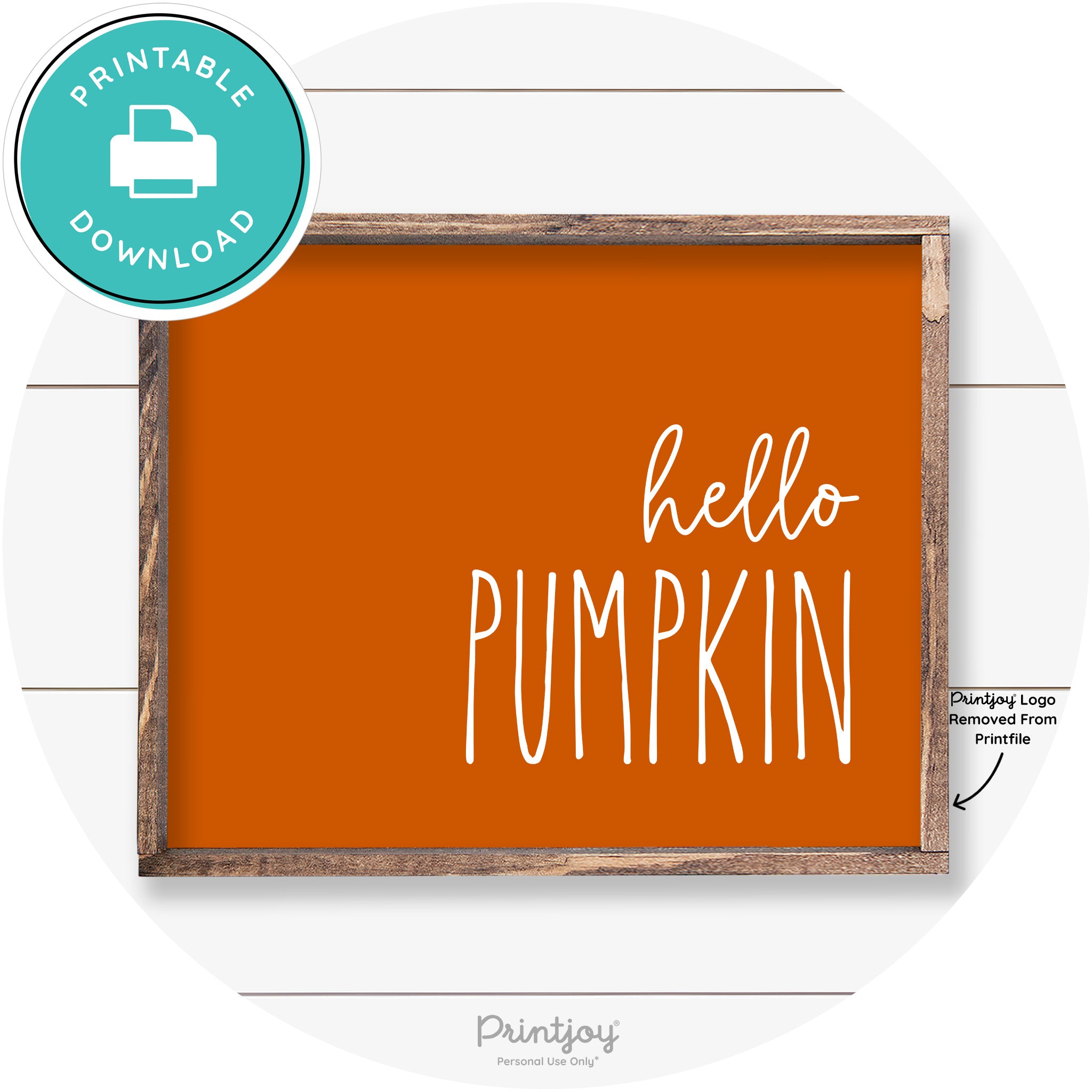 Hello Pumpkin Cute Fun Simple Farmhouse Wall Art Free Printable