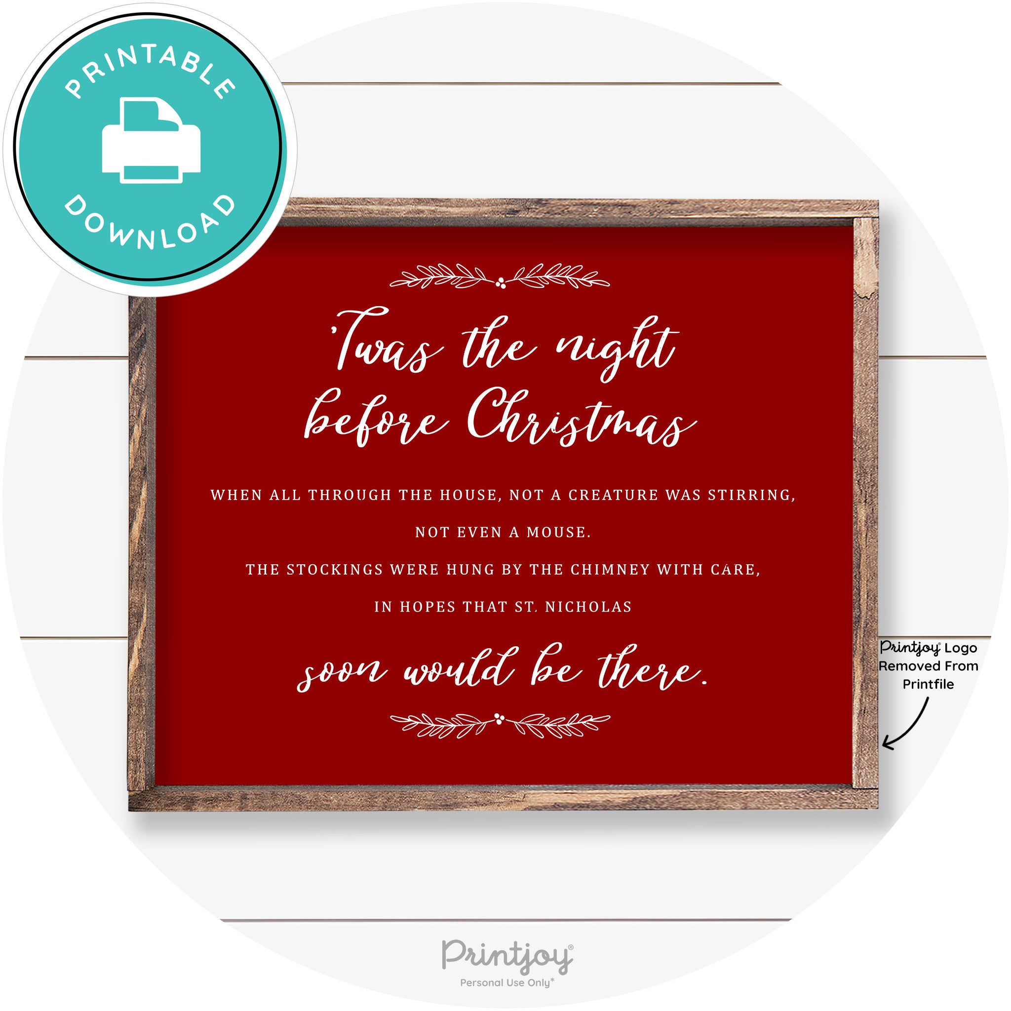 'Twas The Night Before Christmas Farmhouse Wall Art Free Printable