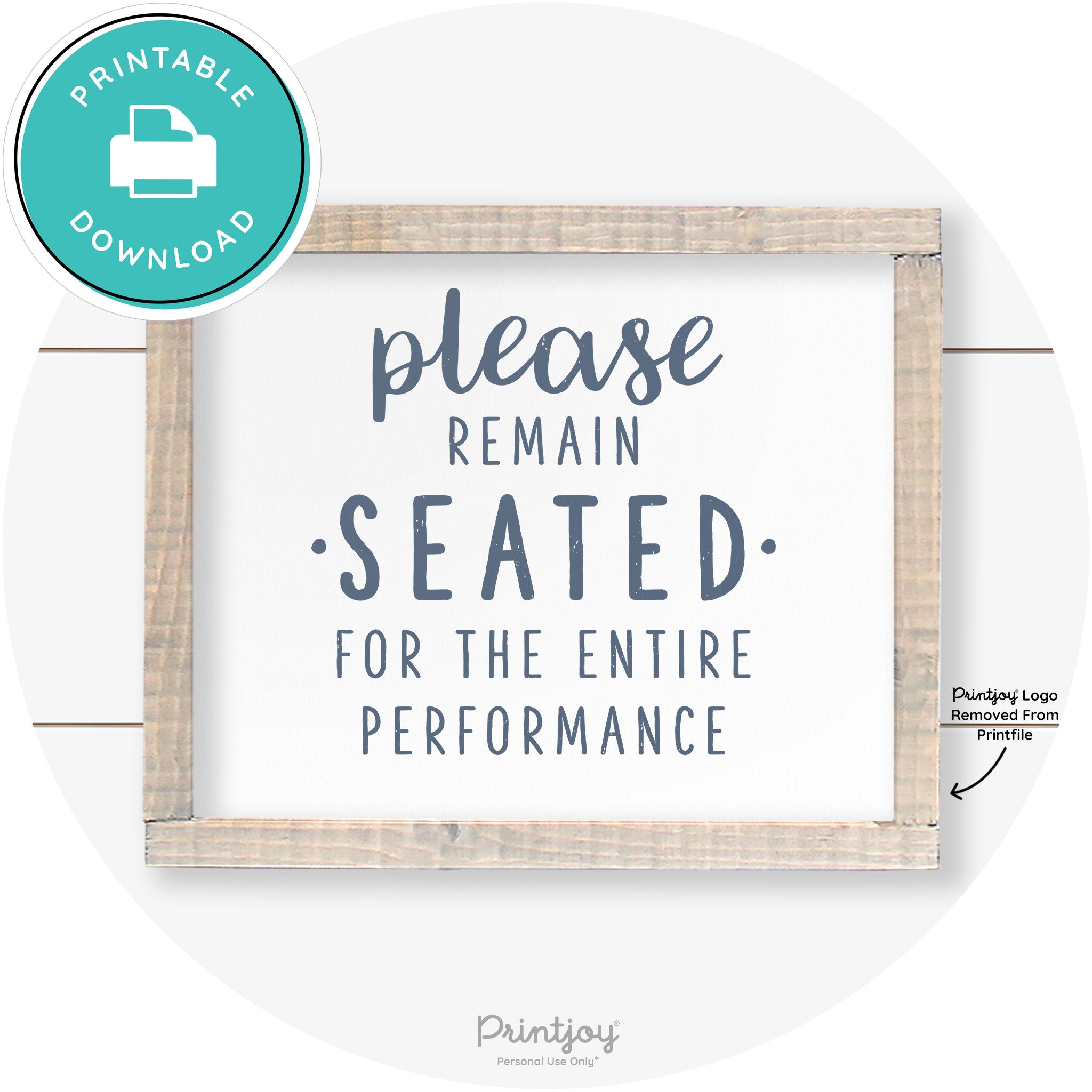 Please Remain Seated Funny Bathroom Farmhouse Art Free Printable