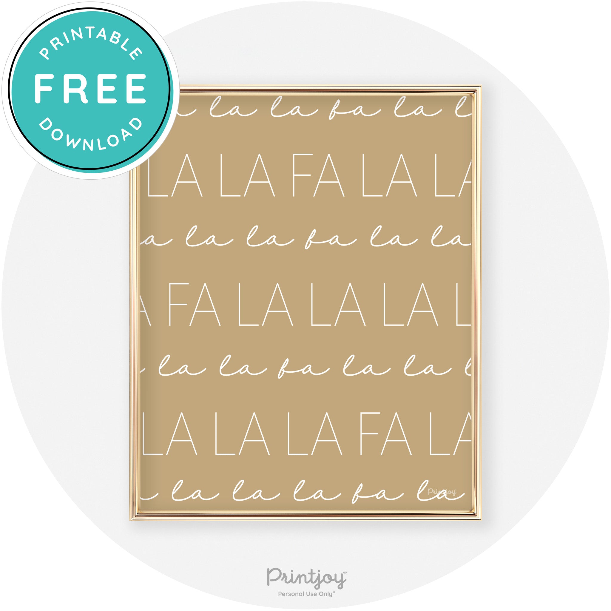 Fa La La Pattern Cute Modern Chic Wall Art Decor Free Printable