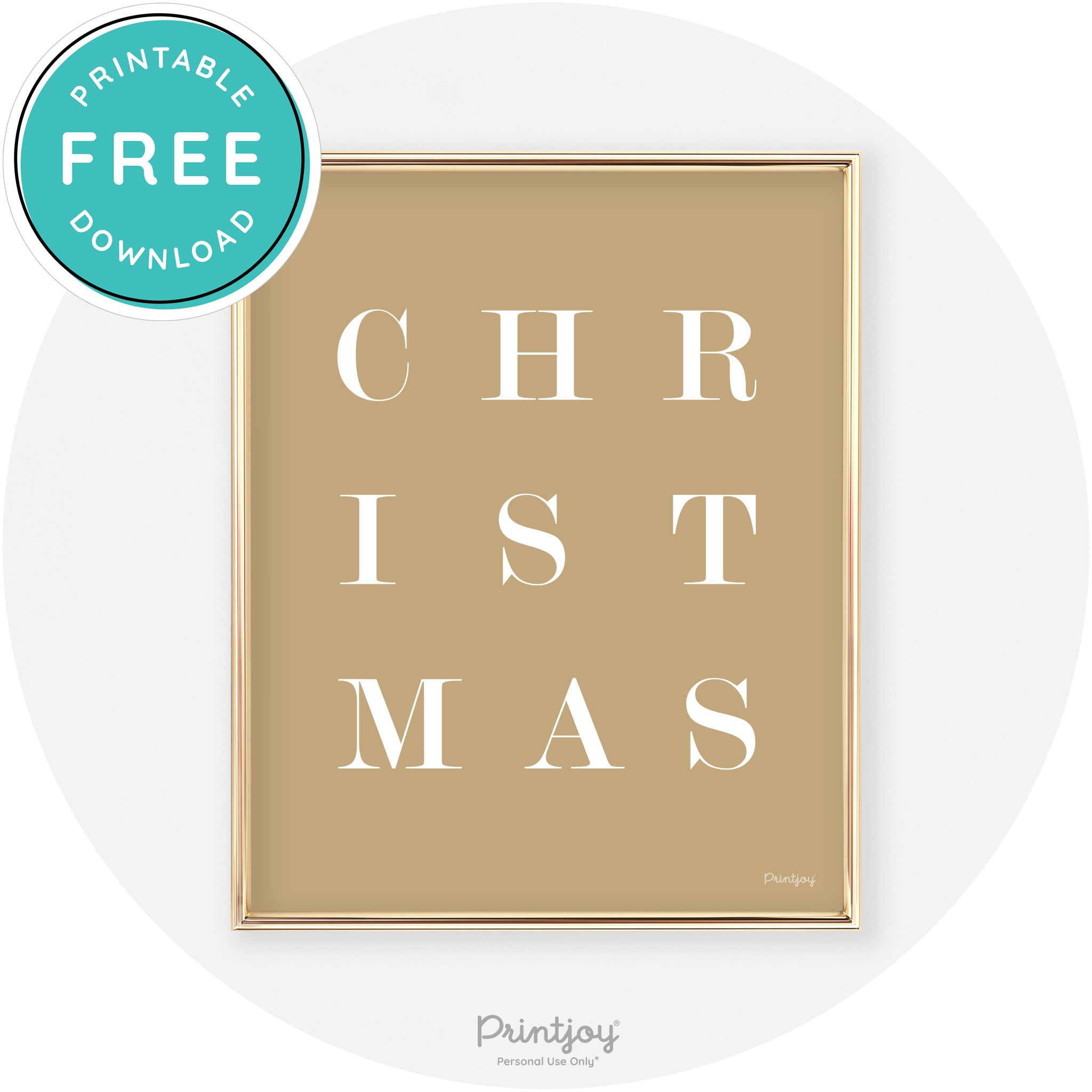 Christmas Typography Cute Modern Chic Decor Wall Art Free Printable