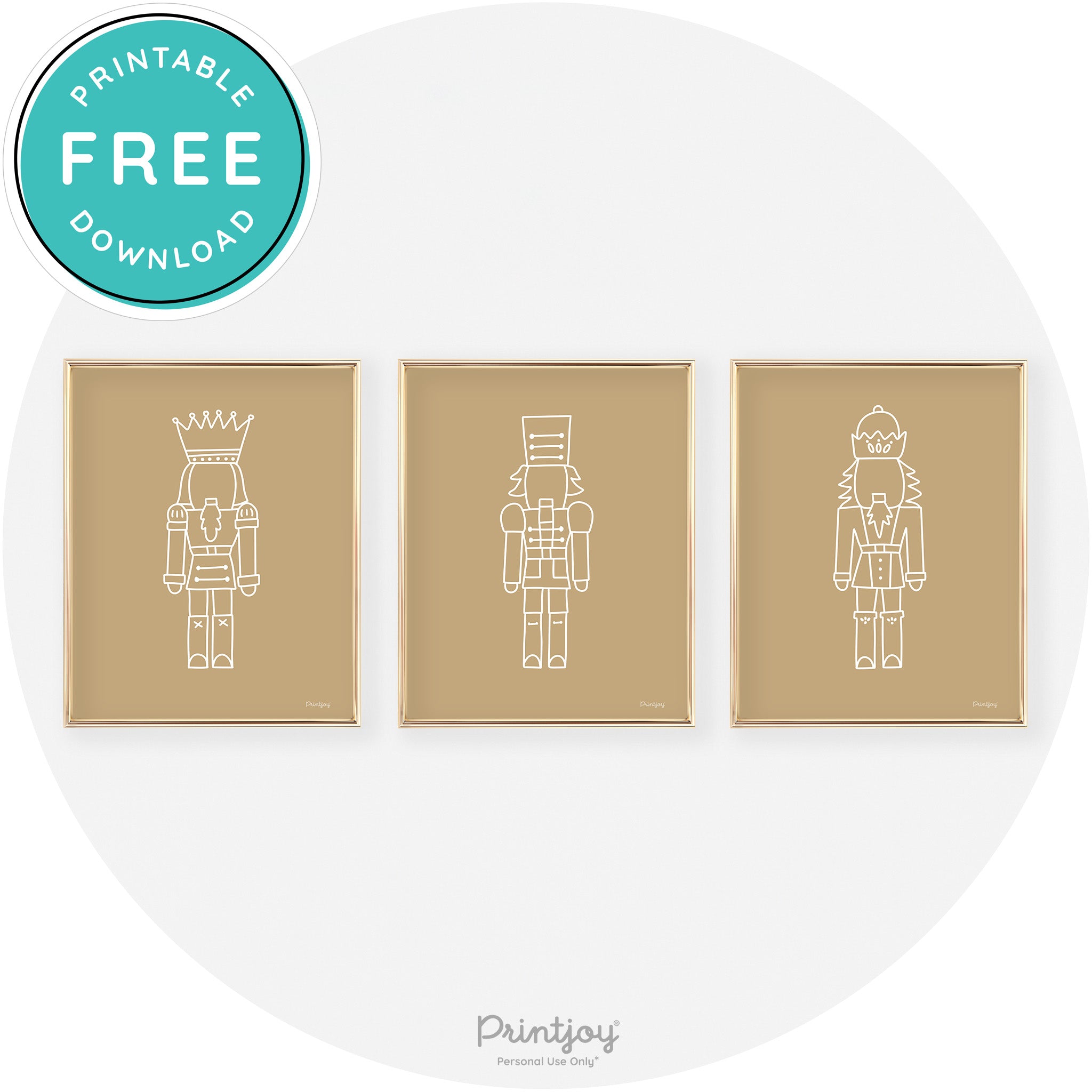 Nutcracker Line Art Set Of 3 Cute Christmas Chic Wall Art Free Printable