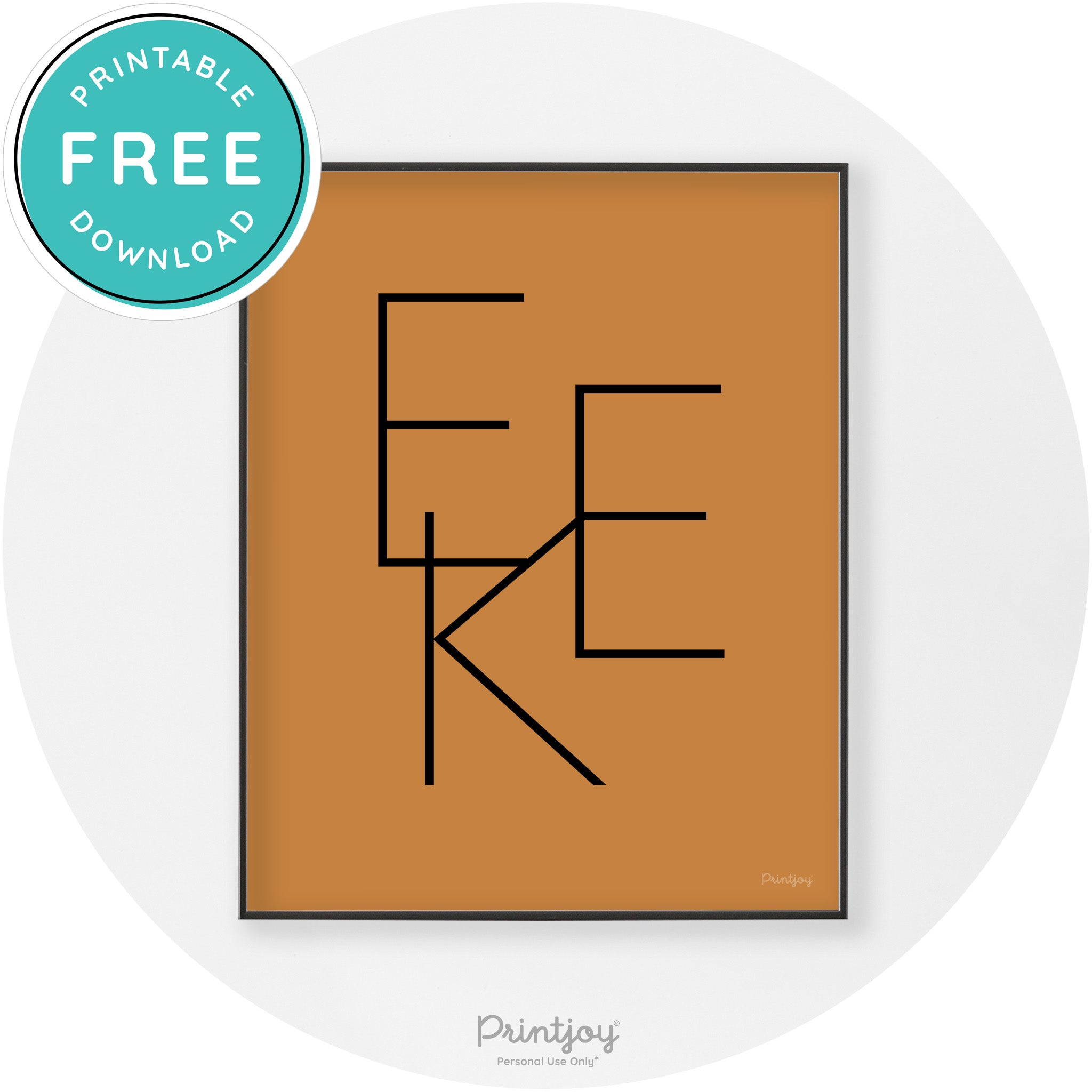 Eek Halloween Modern Chic Lettering Wall Art Decor Free Printable