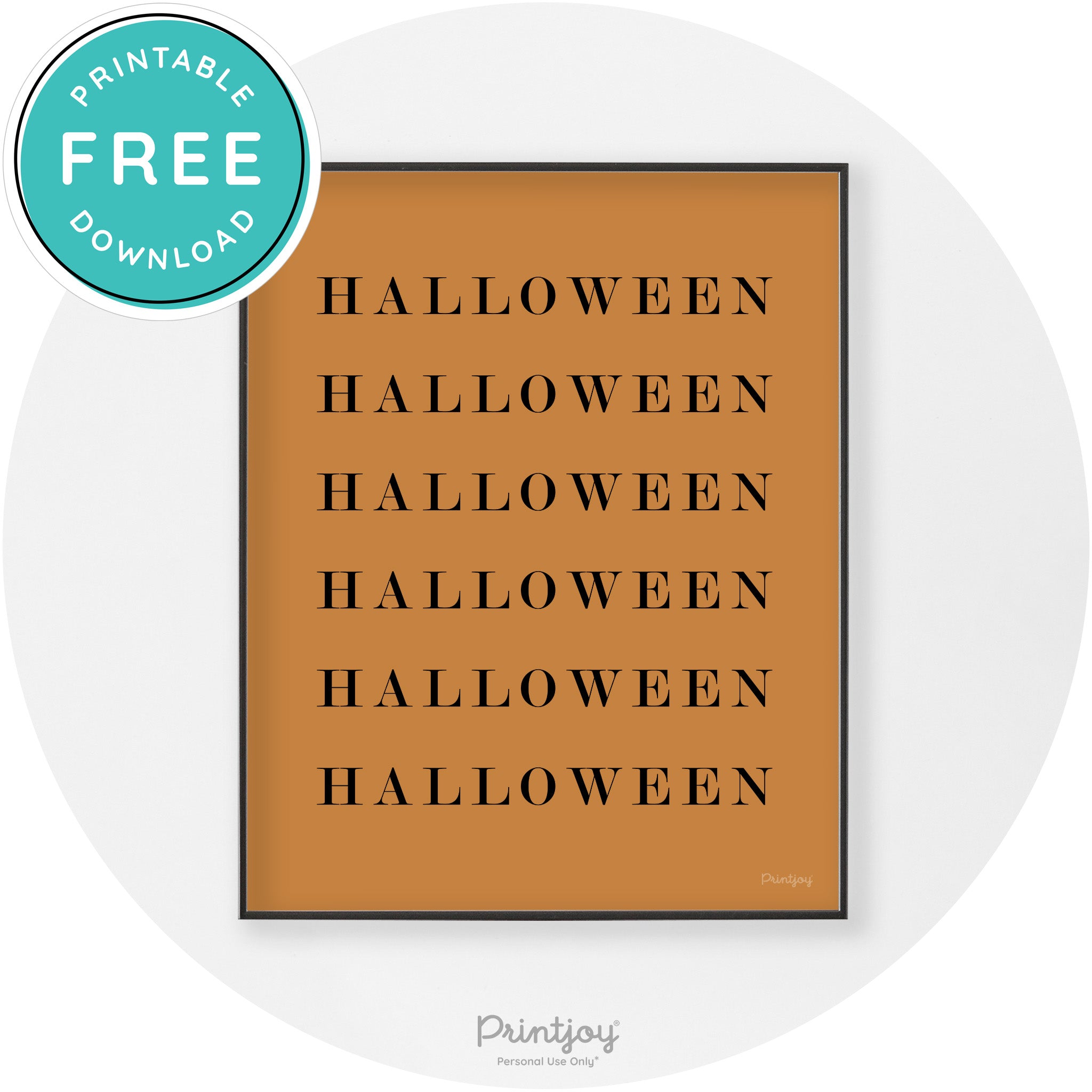 Halloween Cute Pattern Modern Chic Wall Art Decor Printable
