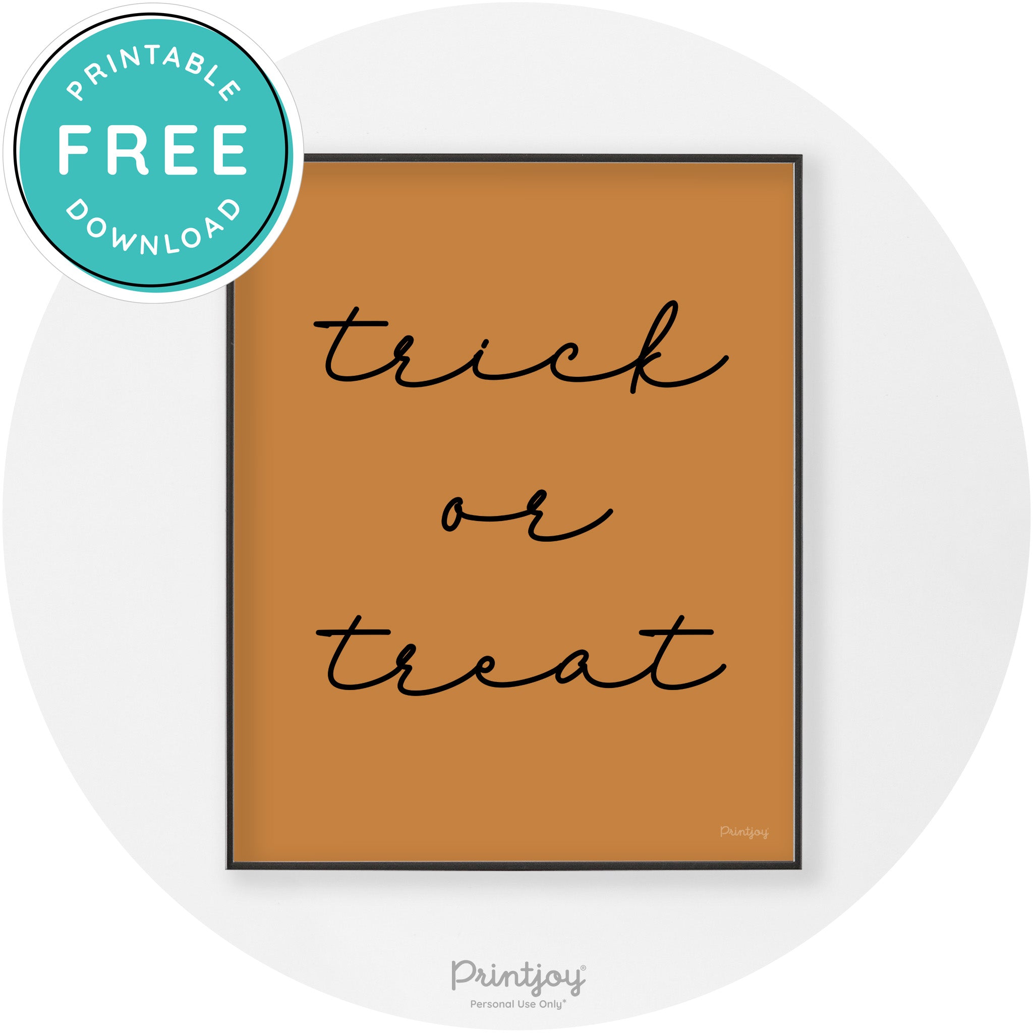Halloween Cute Trick Or Treat Modern Chic Wall Art Printable - Printjoy