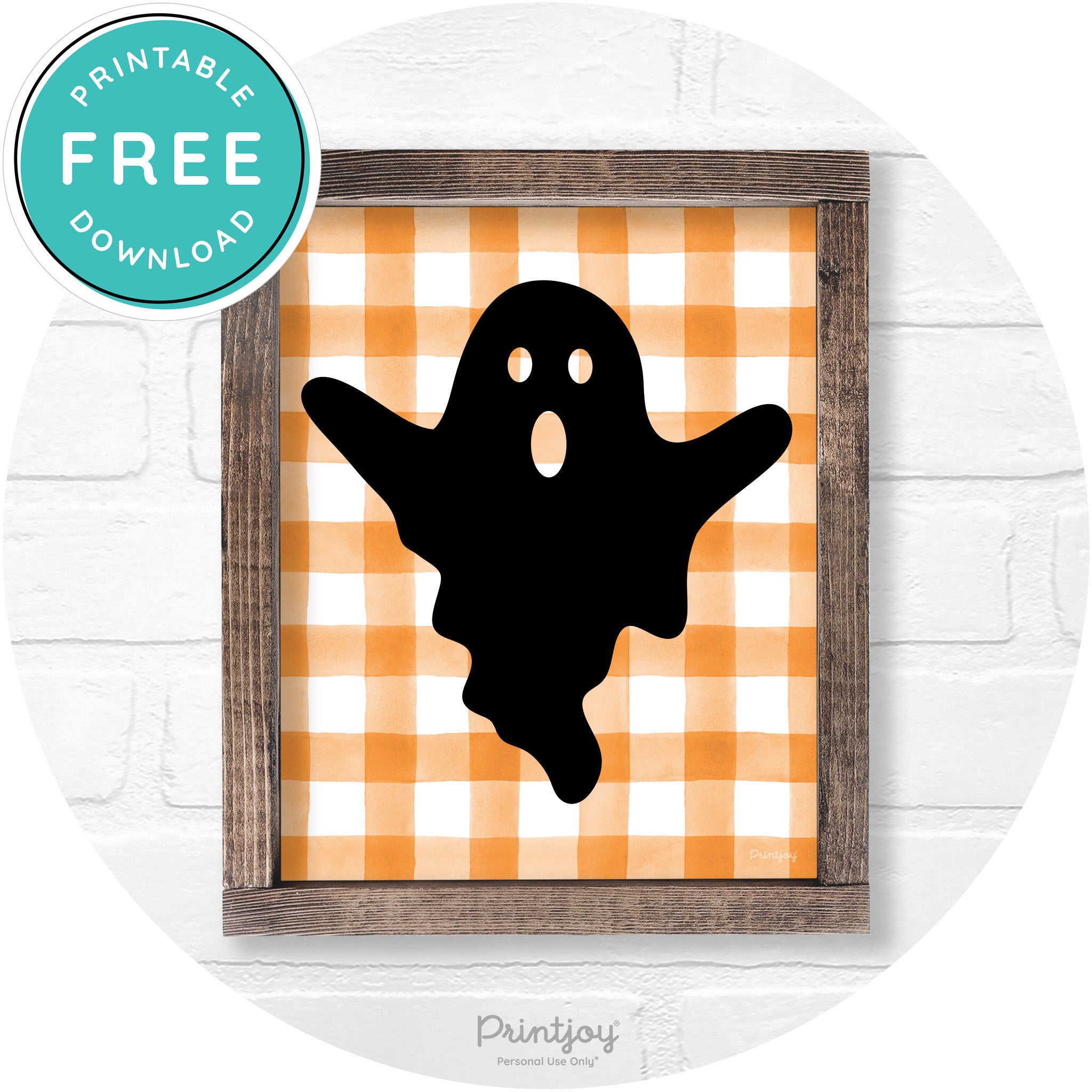 Halloween Cute Ghost Rustic Farmhouse Wall Art Free Printable