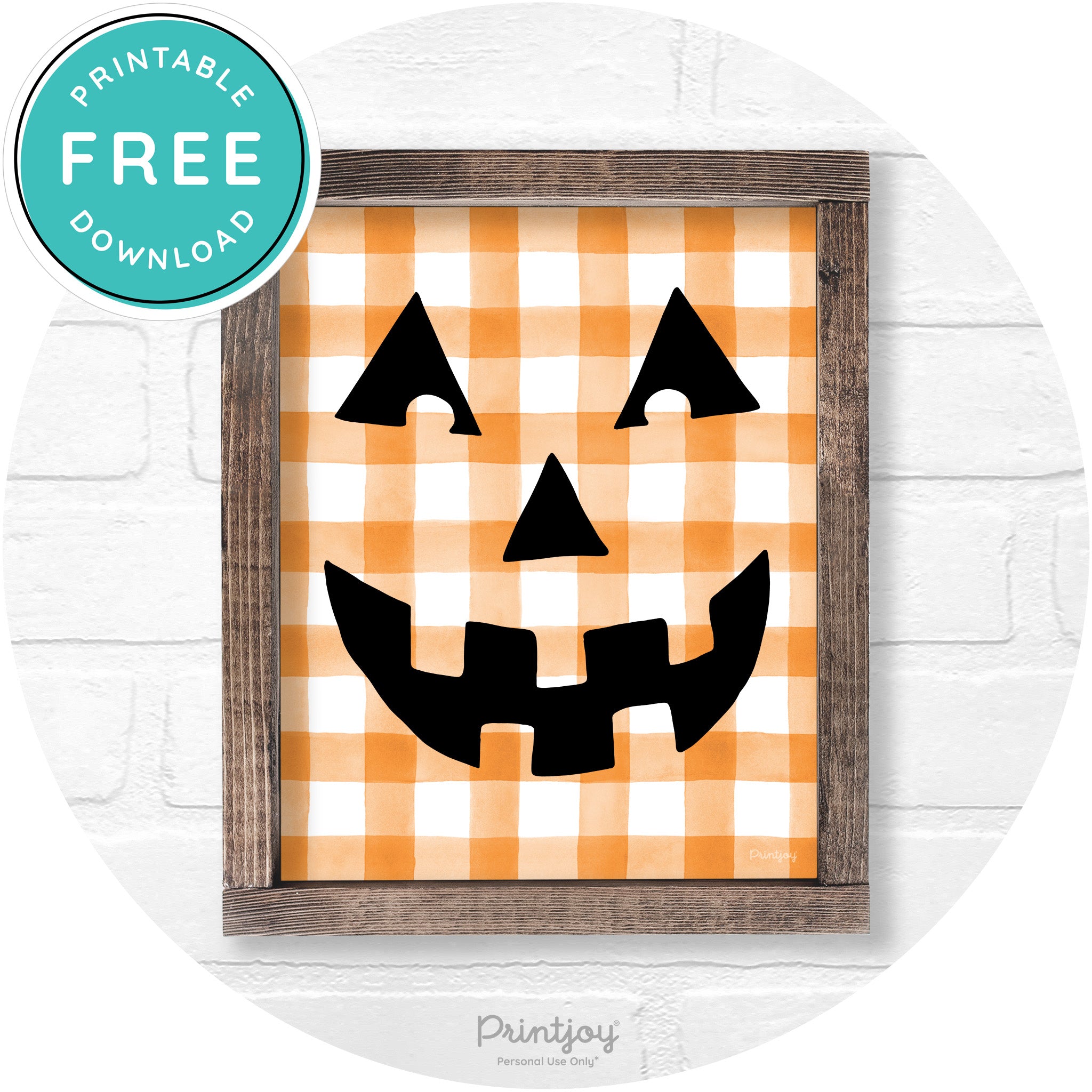 Jack O Lantern Halloween Rustic Farmhouse Wall Art Printable