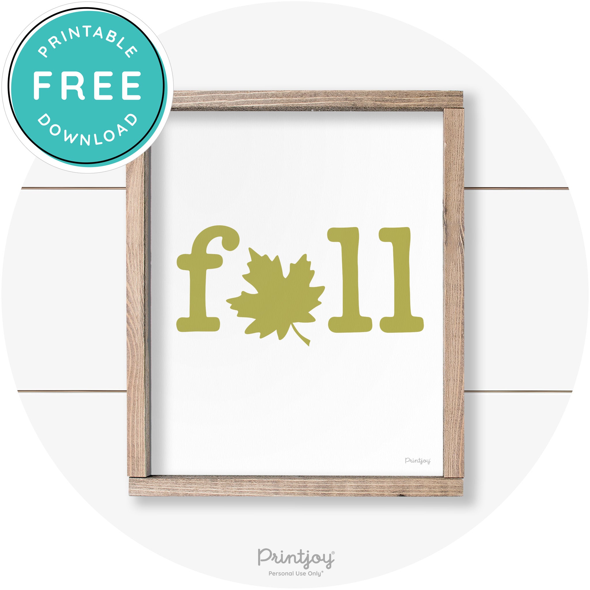 Fall Maple Leaf Cute Modern Farmhouse Wall Art Free Printable
