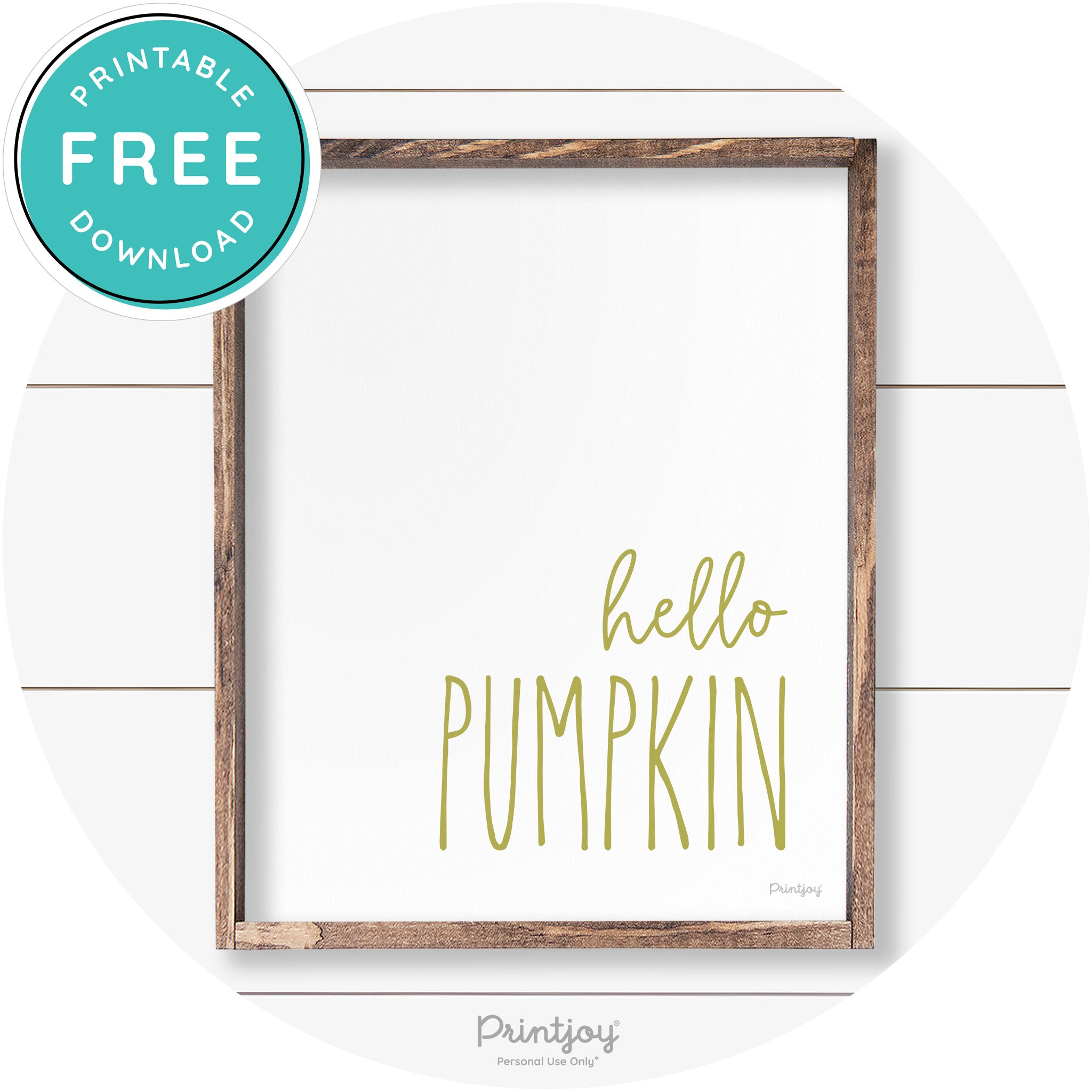 Hello Pumpkin Cute Fun Simple Farmhouse Wall Art Free Printable