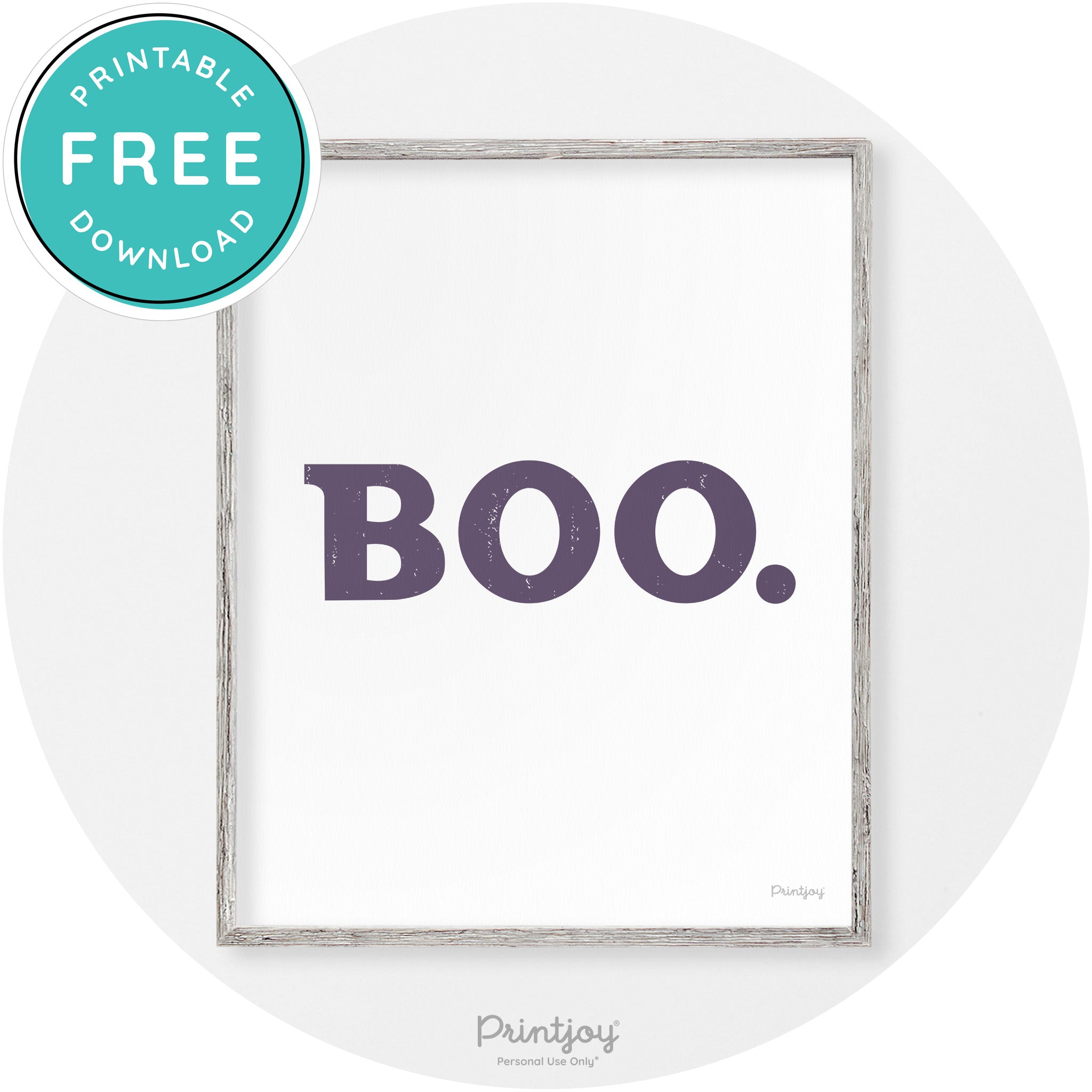 Boo Halloween Modern Vintage Wall Art Decor Free Printable