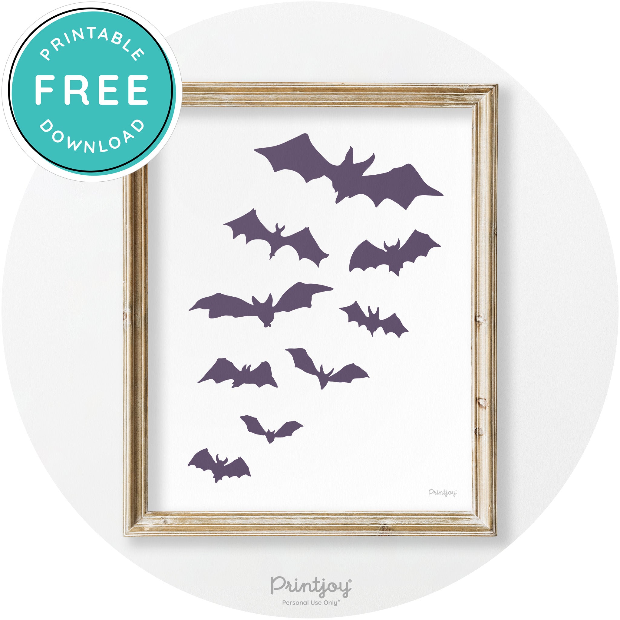 Halloween Bats Silhouette Modern Vintage Wall Art Free Printable