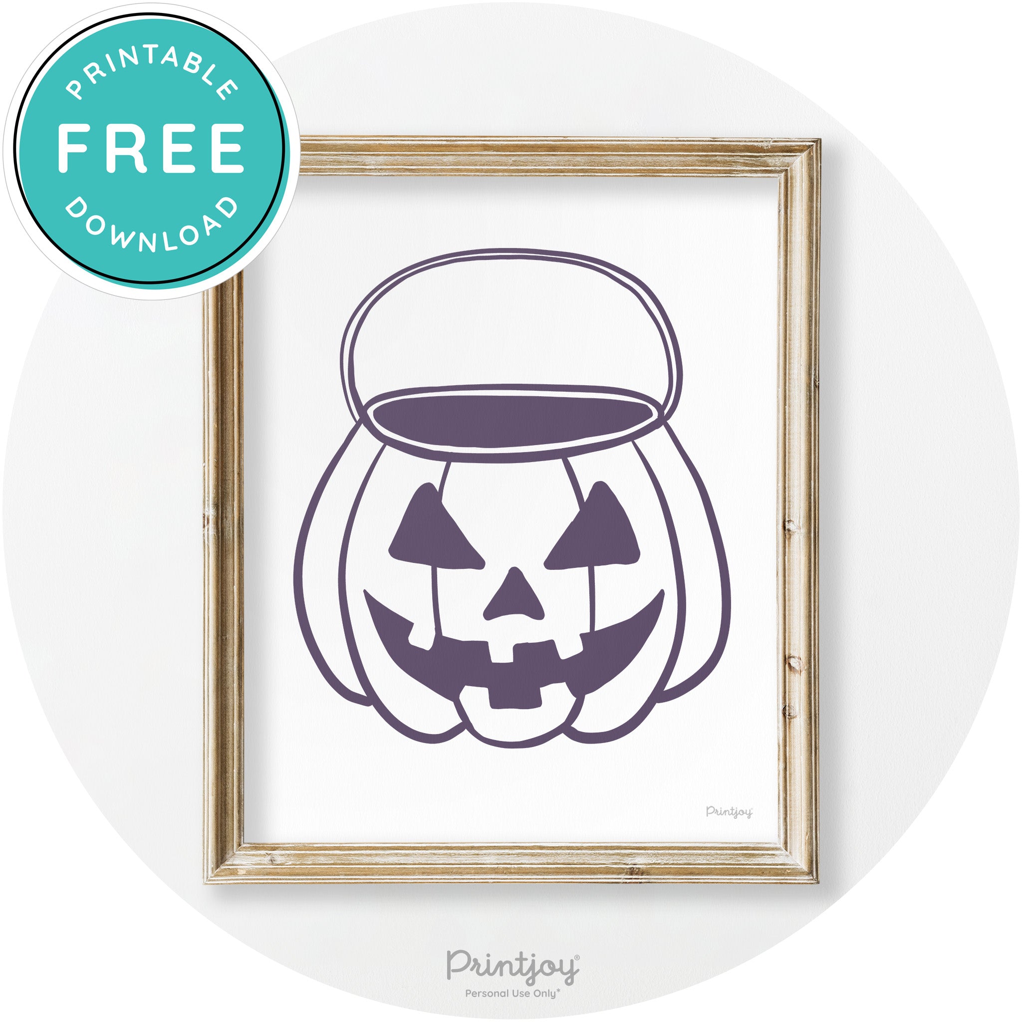Jack O Lantern Treat Bucket Vintage Halloween Wall Art Free Printable