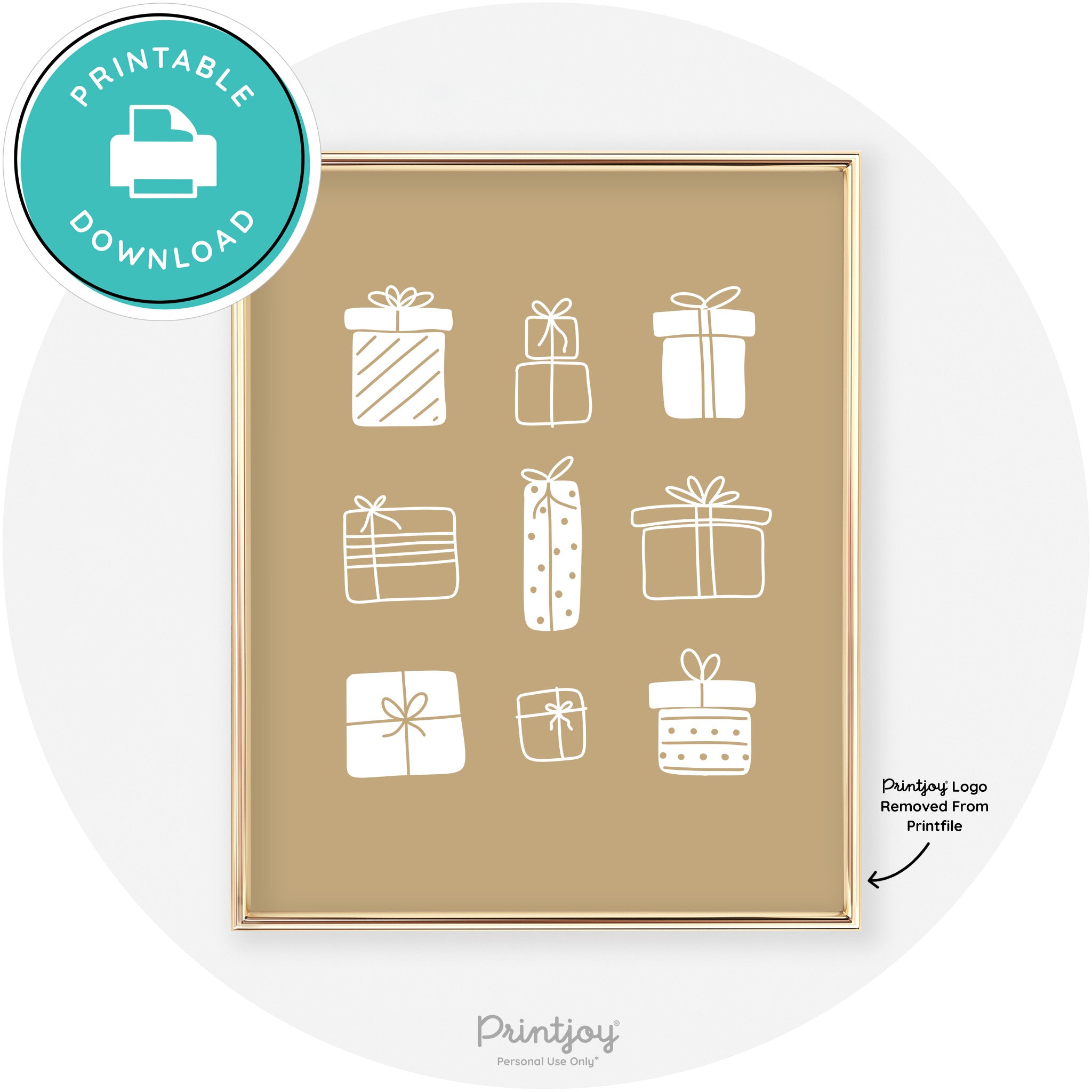 Presents Christmas Gifts Cute Modern Chic Wall Art Free Printable - Printjoy