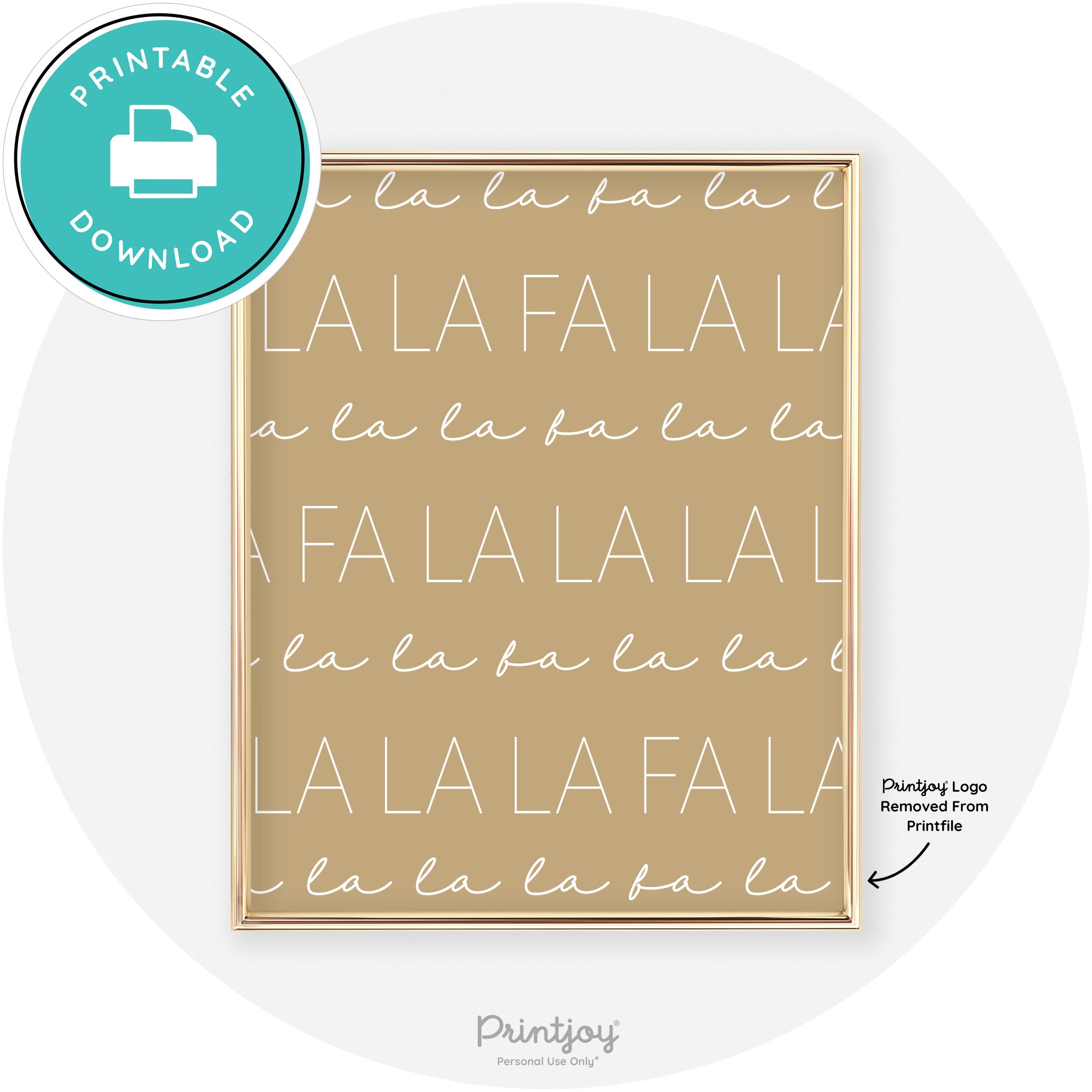 Fa La La Pattern Cute Modern Chic Wall Art Decor Free Printable