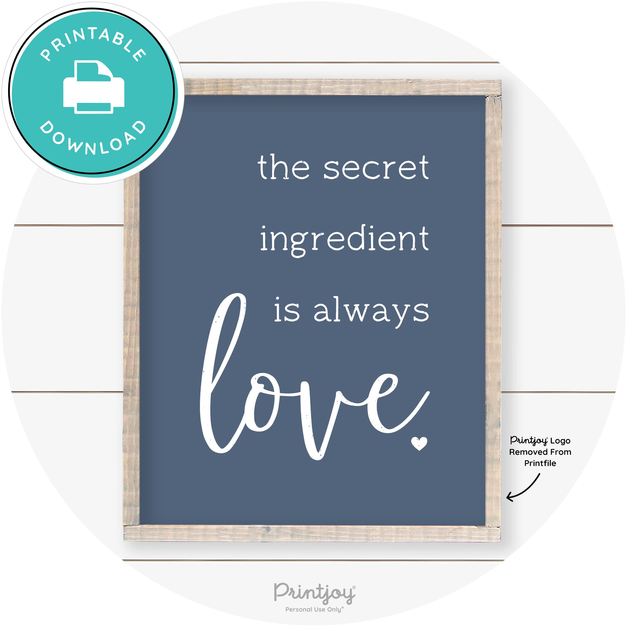 Secret Ingredient Is Love Farmhouse Kitchen Wall Art Free Printable