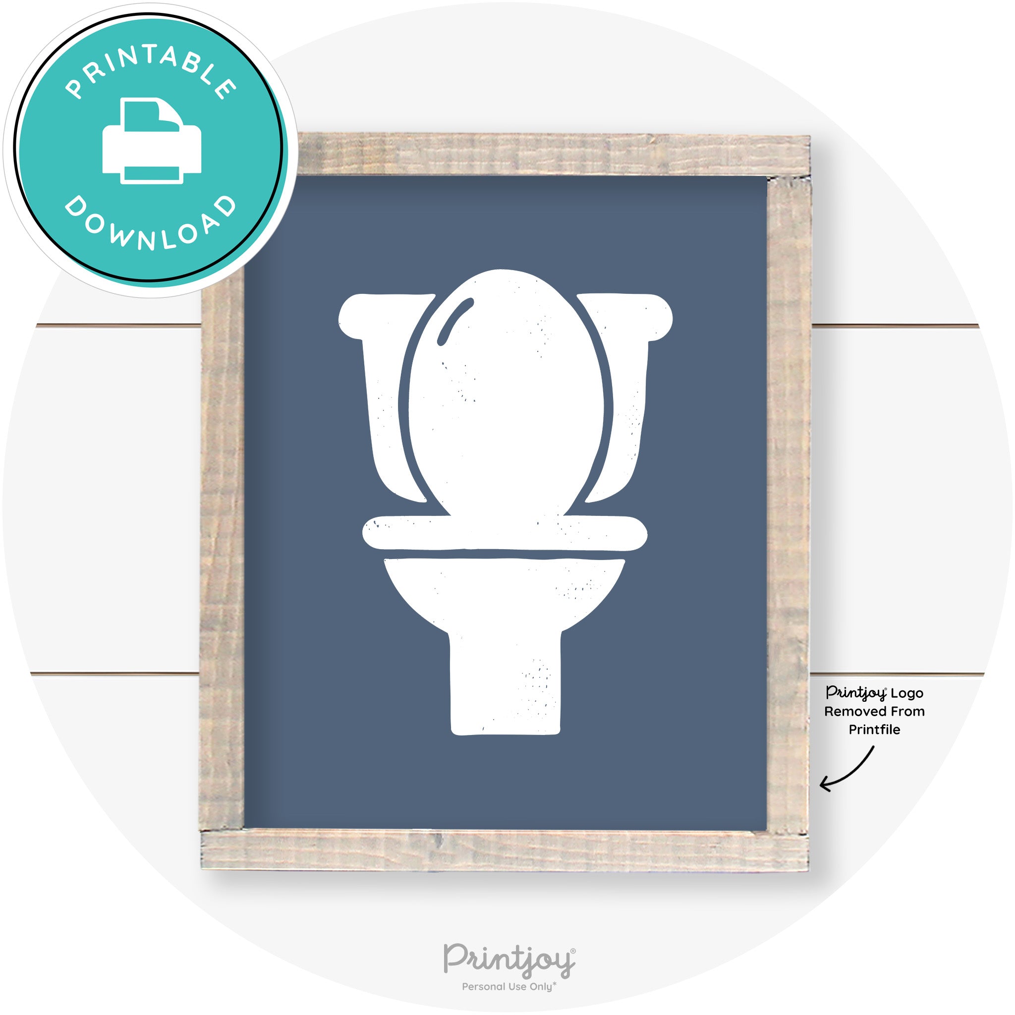 Toilet Seat Bathroom Sign Farmhouse Wall Art Decor Free Printable